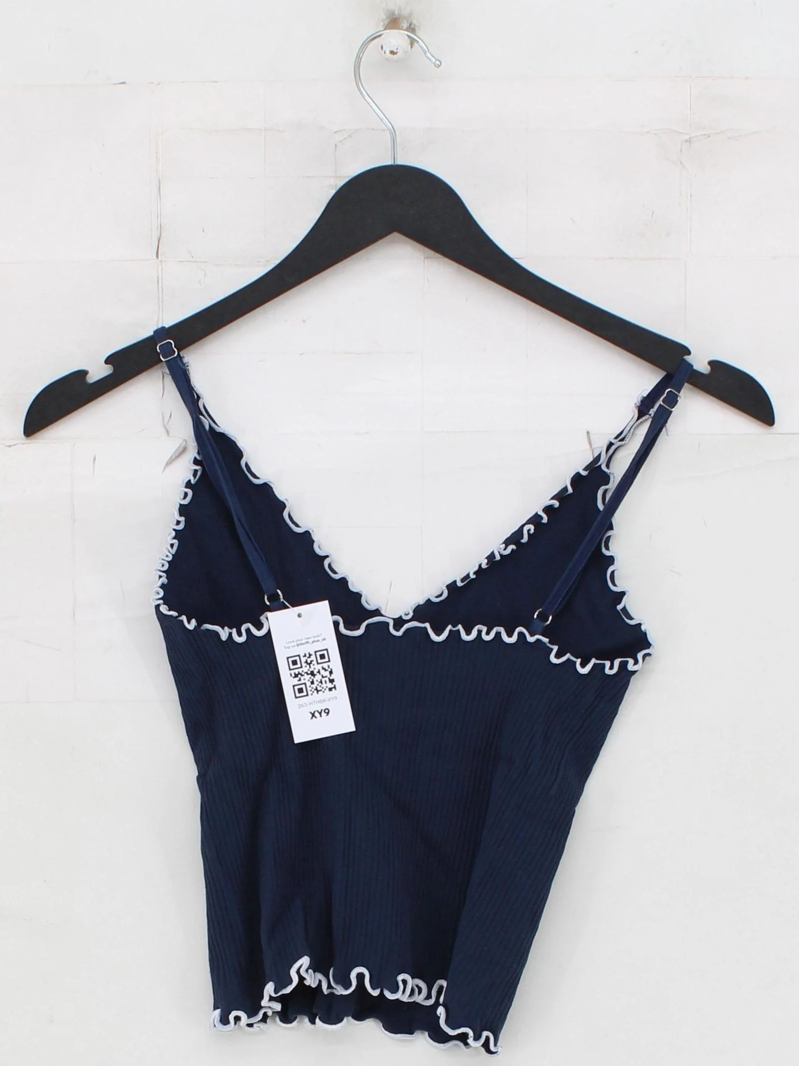 Free People Women's T-Shirt S Blue Nylon with Spandex Sleeveless V-Neck Camisole - Image 2
