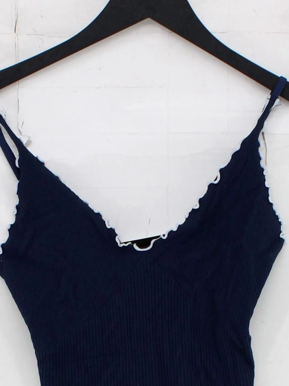 Free People Women's T-Shirt S Blue Nylon with Spandex Sleeveless V-Neck Camisole - Image 3