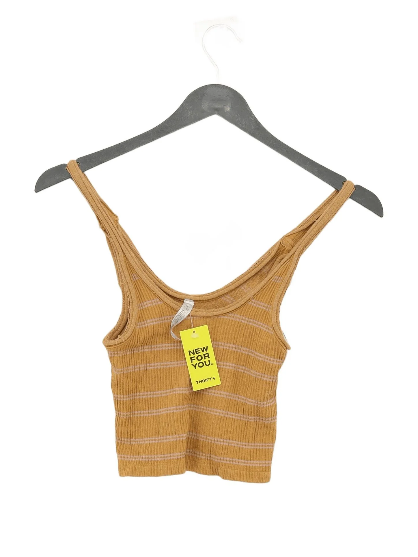 Free People Women's T-Shirt XS Tan Lyocell Modal with Elastane Basic
