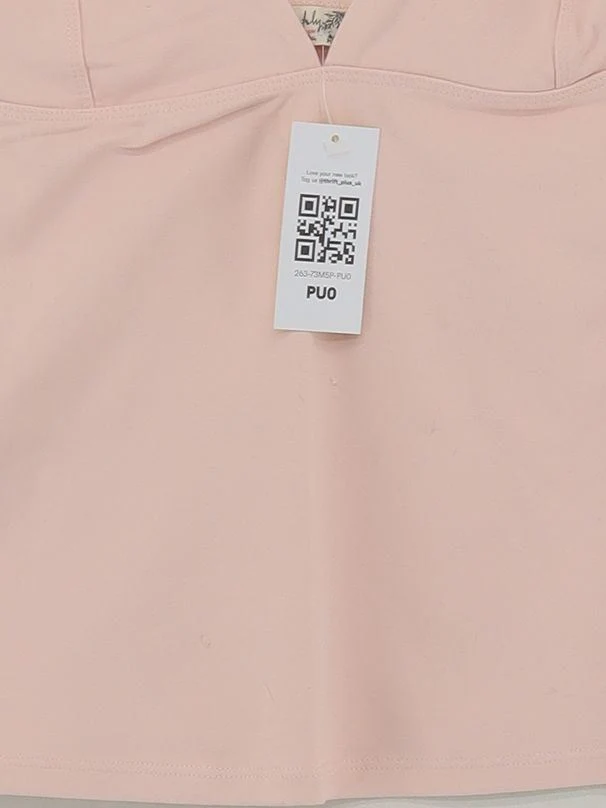 Free People Women's Top L Pink Nylon with Spandex Short Sleeve V-Neck Basic - Image 4