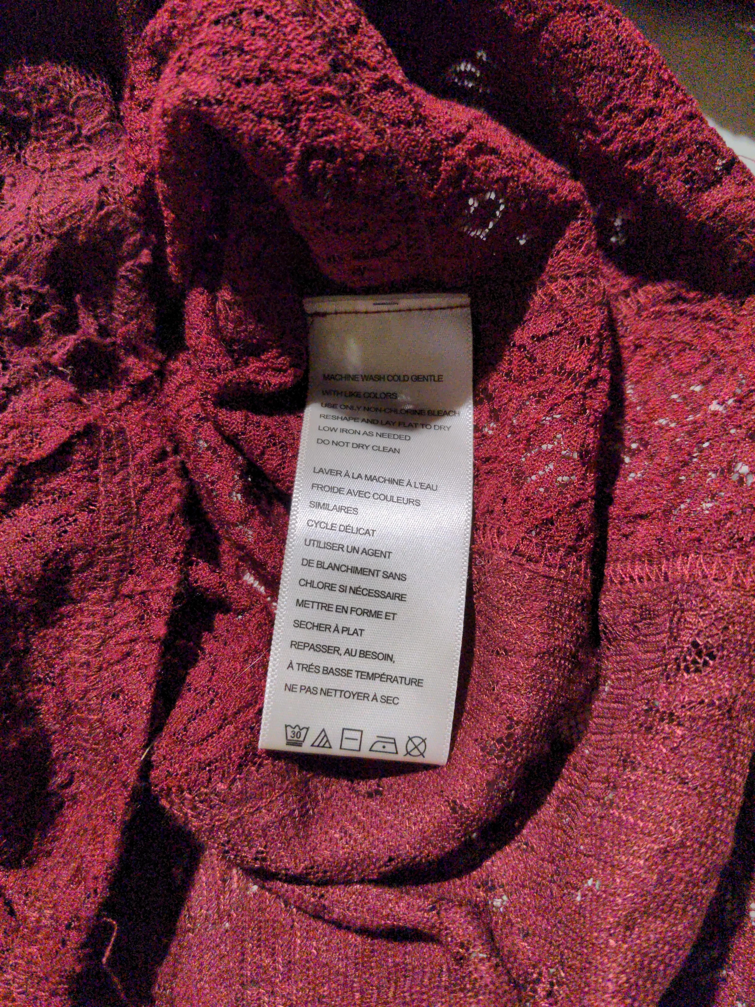Free People Women's Top L Red 100% Other Long Sleeve Round Neck Basic - Image 6