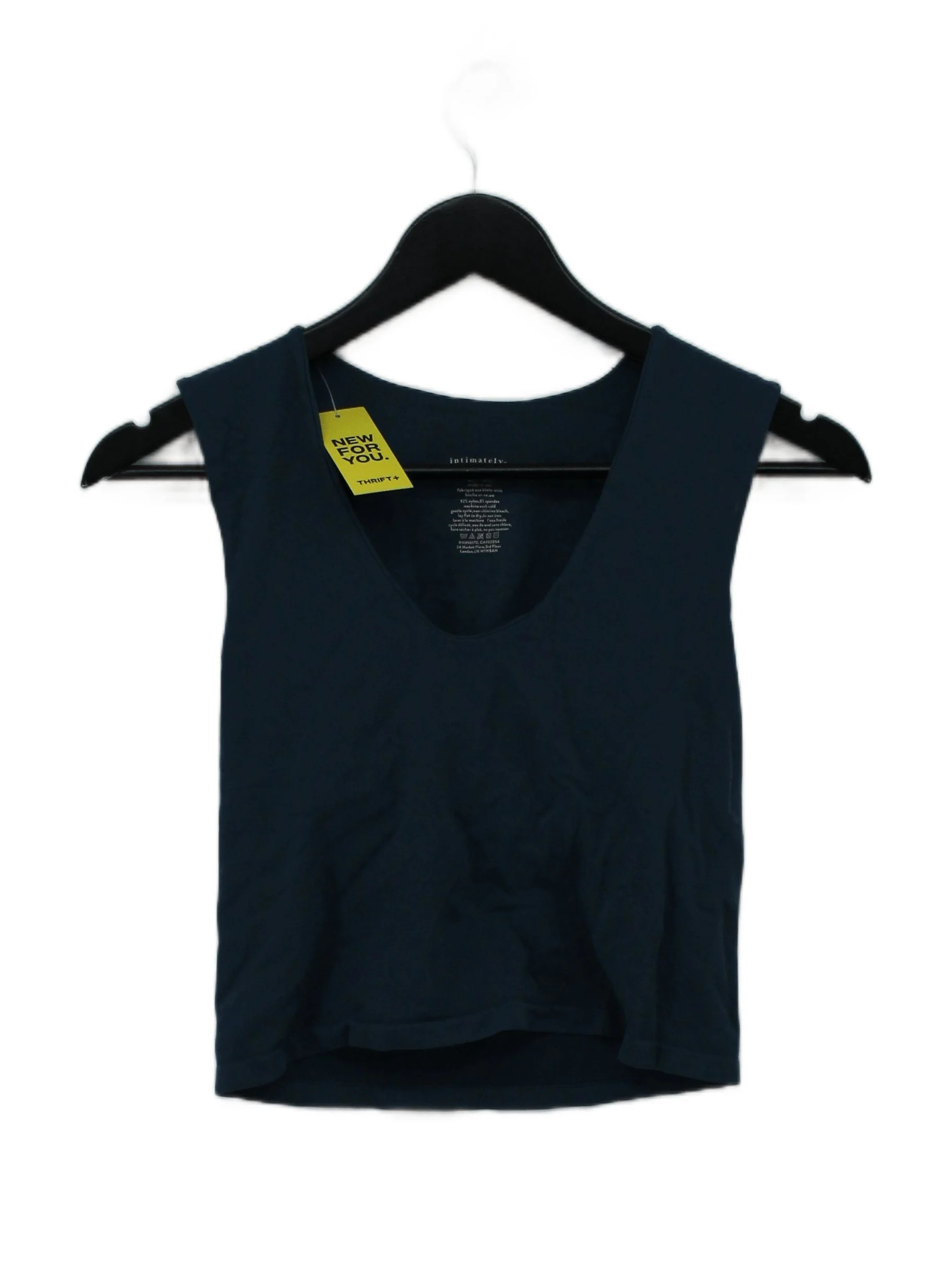 Free People Women's Top M Blue Nylon with Spandex Sleeveless V-Neck Cropped
