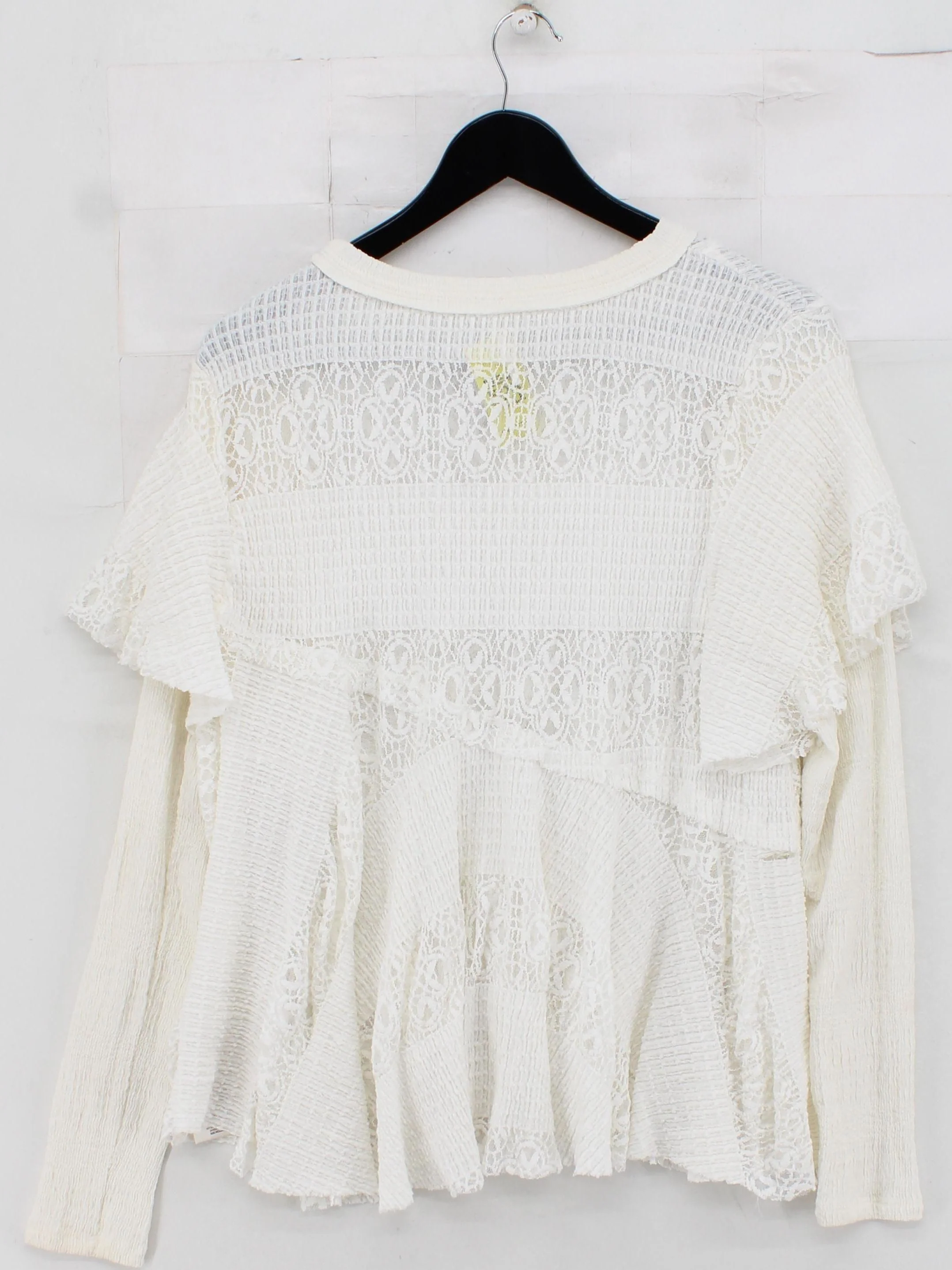 Free People Women's Top M White Cotton with Polyamide, Elastane, Polyester Tunic - Image 2