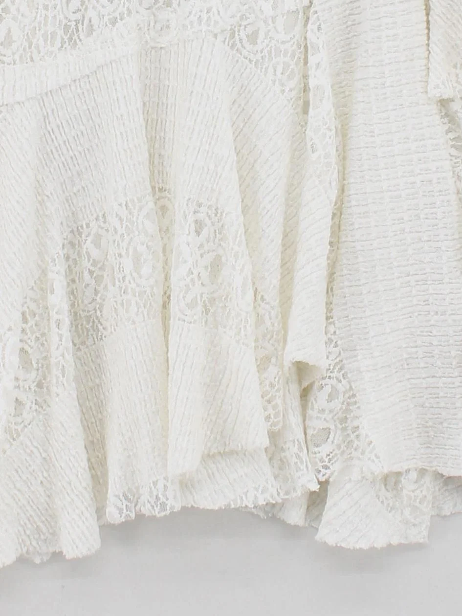 Free People Women's Top M White Cotton with Polyamide, Elastane, Polyester Tunic - Image 4