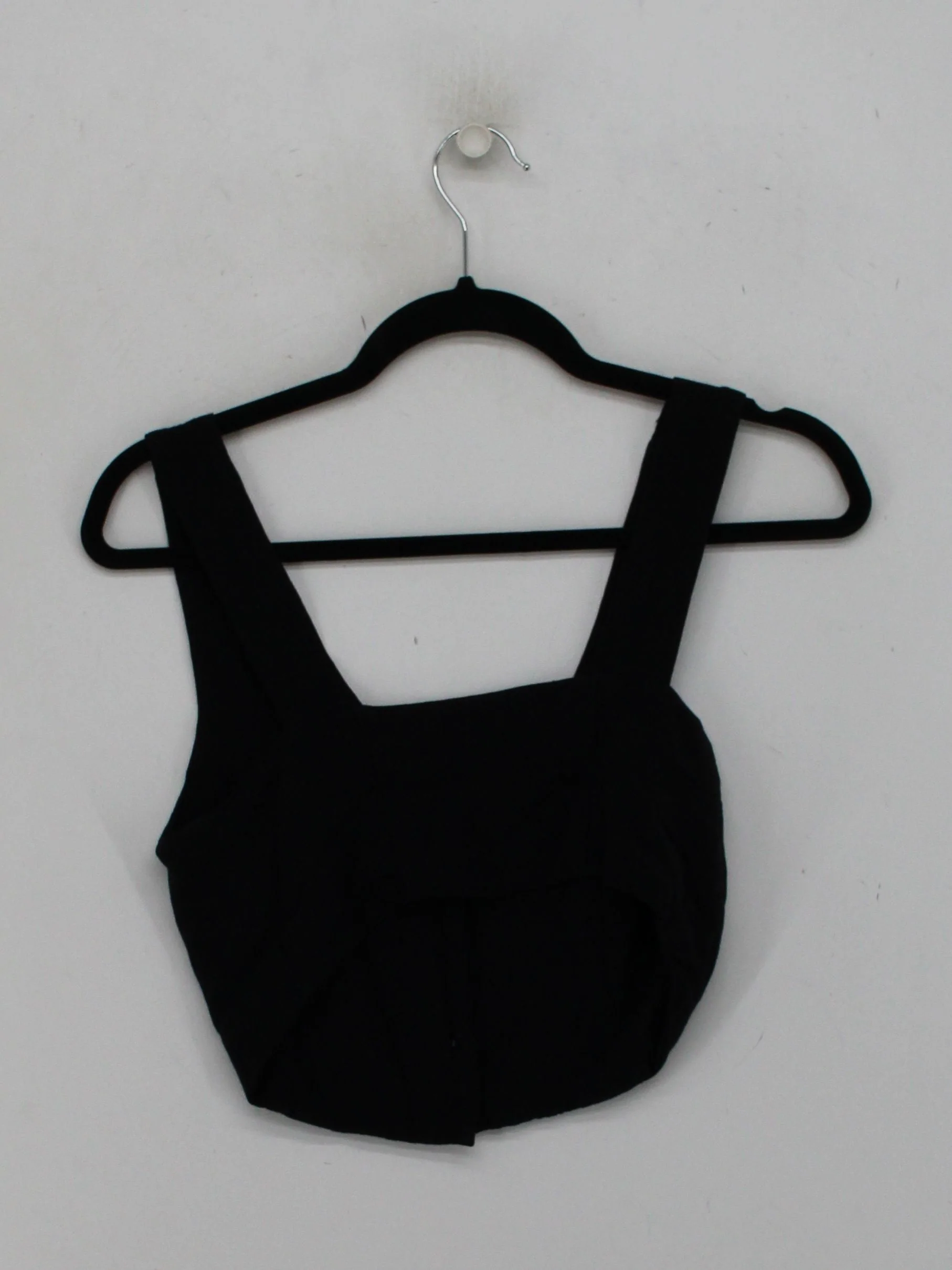 Free People Women's Top S Black 100% Rayon Sleeveless Square Neck Cropped - Image 2