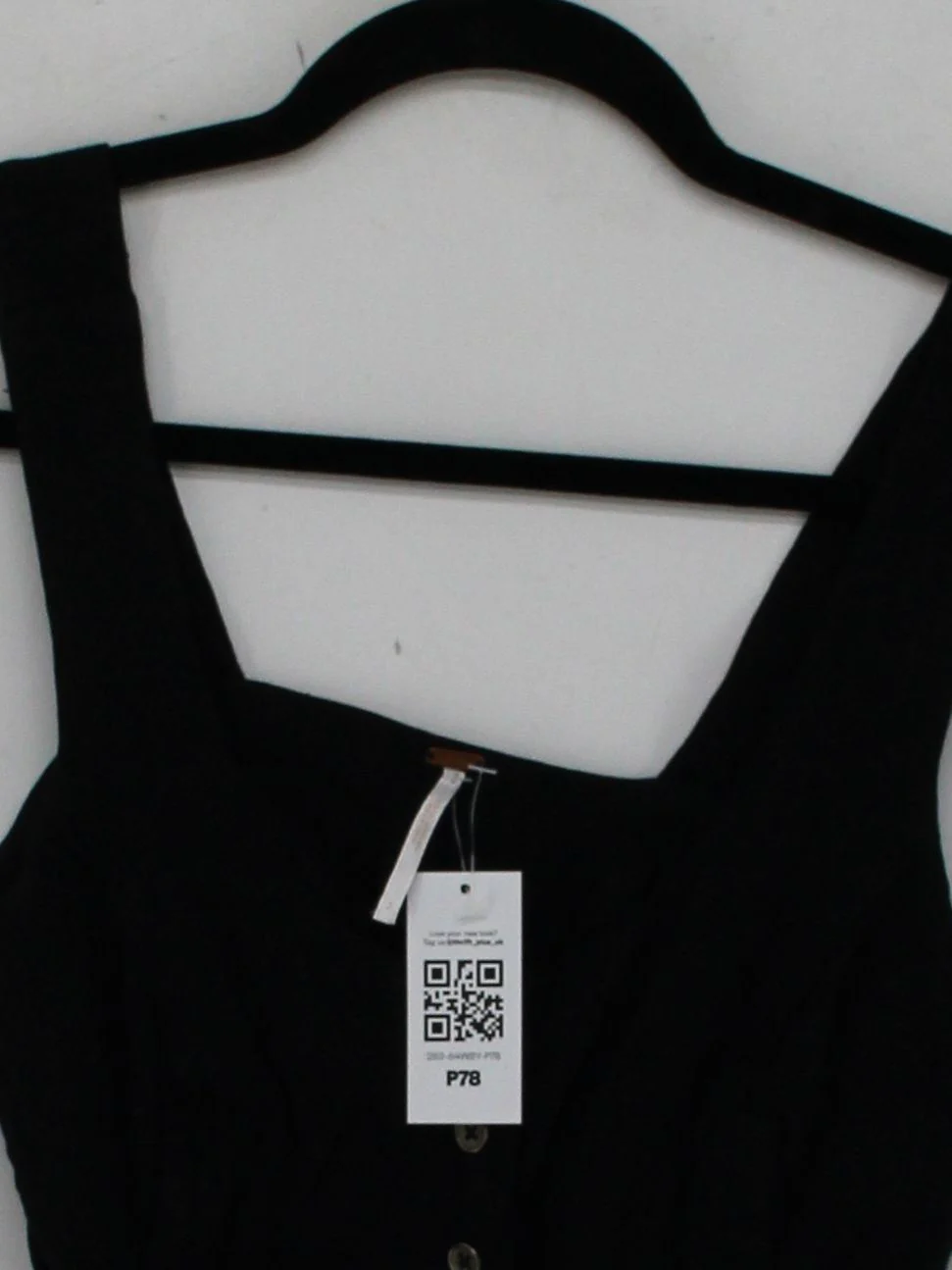 Free People Women's Top S Black 100% Rayon Sleeveless Square Neck Cropped - Image 3