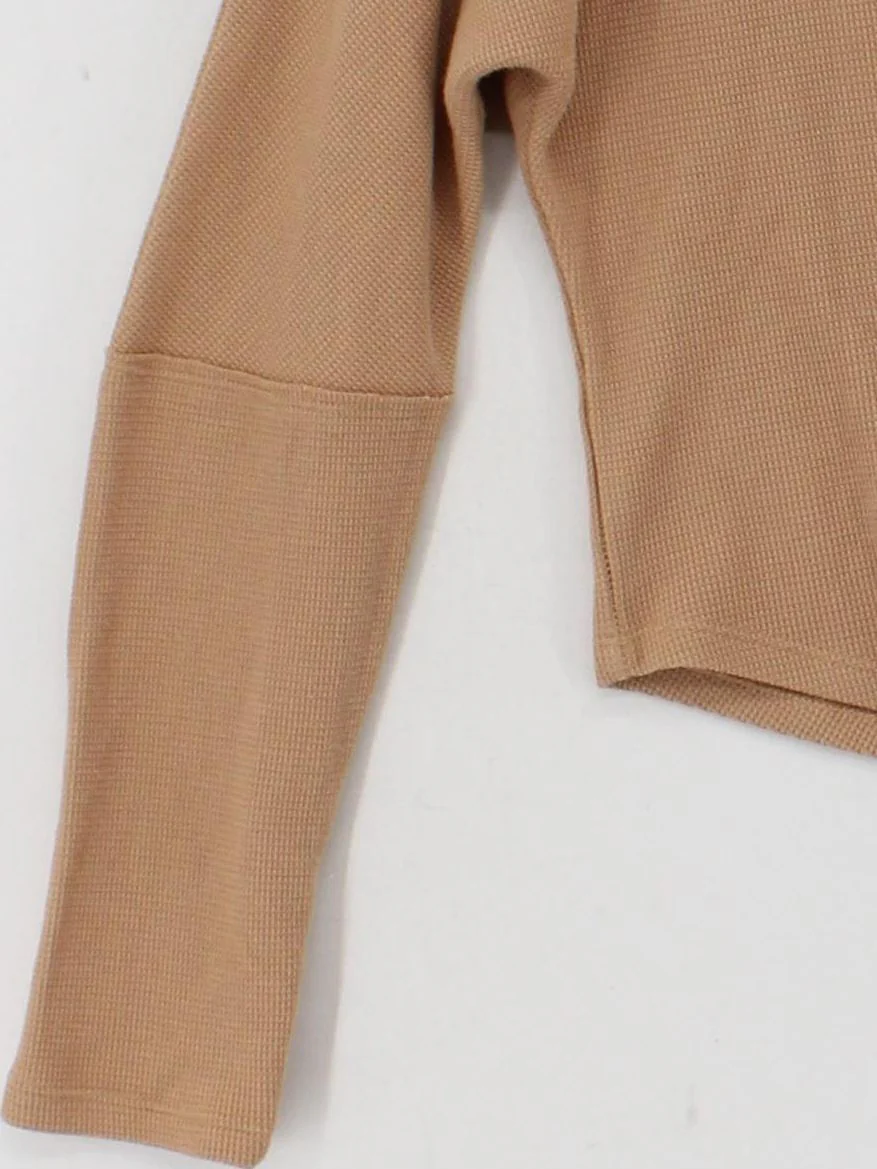 Free People Women's Top S Tan Polyester with Cotton, Elastane Basic - Image 4