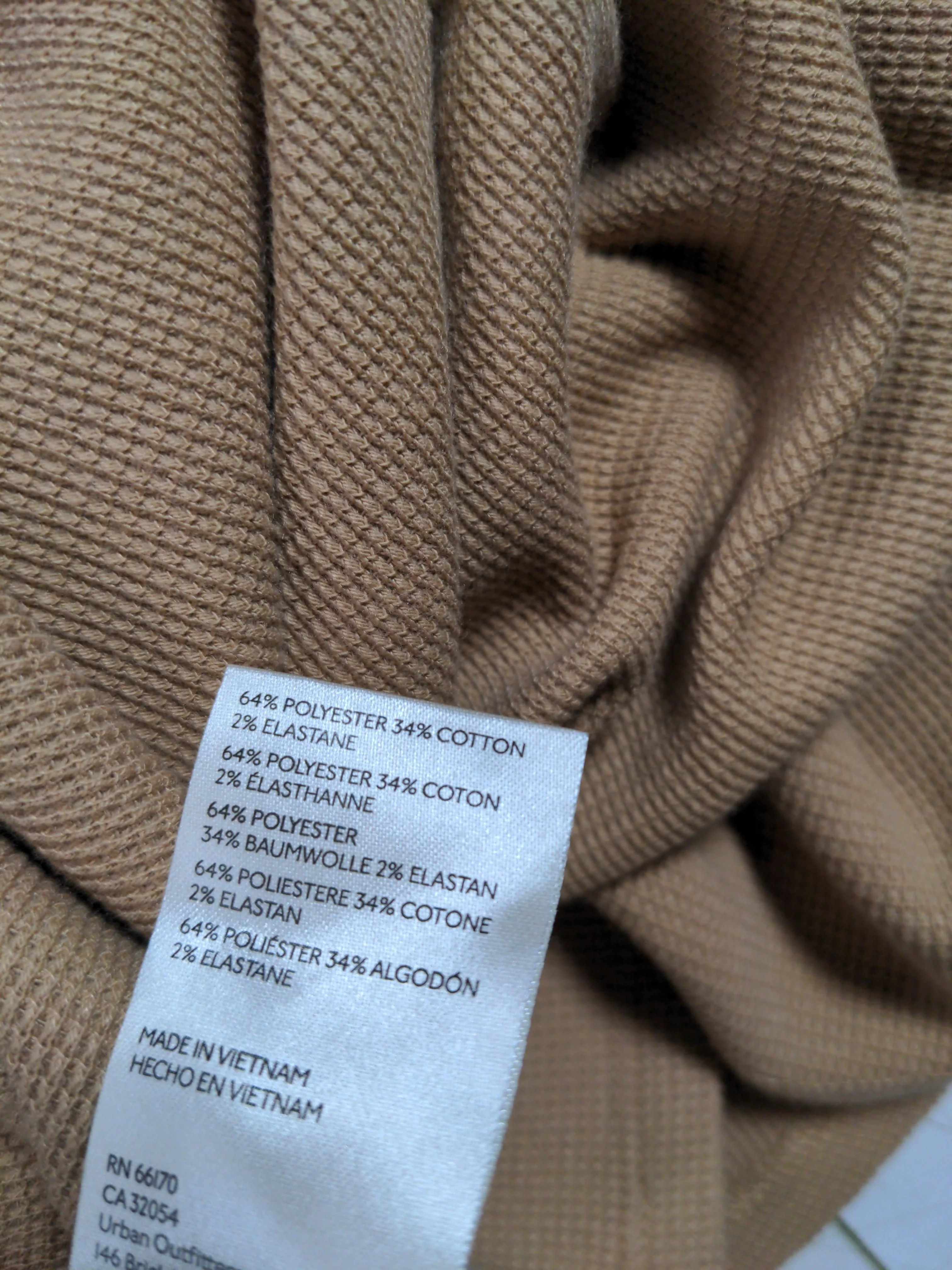 Free People Women's Top S Tan Polyester with Cotton, Elastane Basic - Image 6