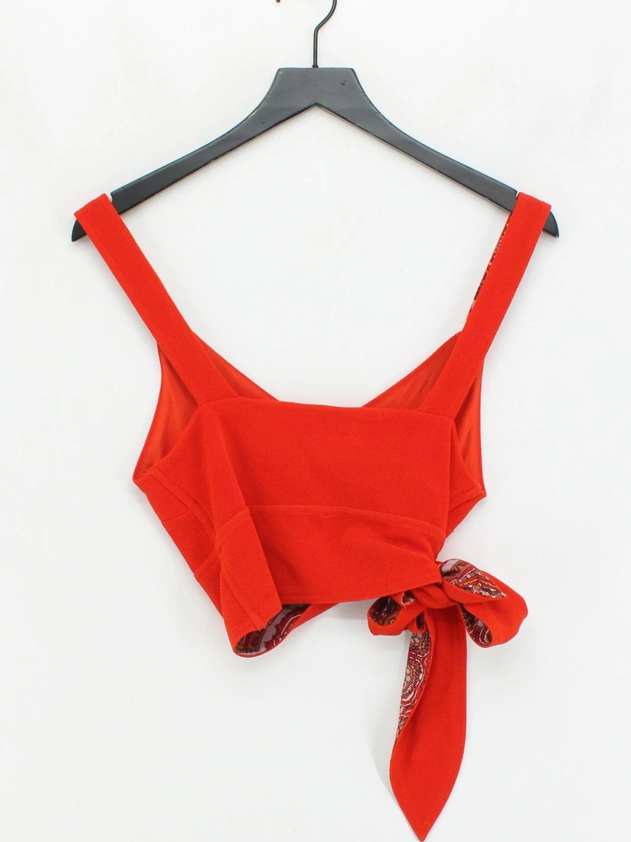 Free People Women's Top XS Red Polyester with Acetate, Spandex Cropped - Image 2