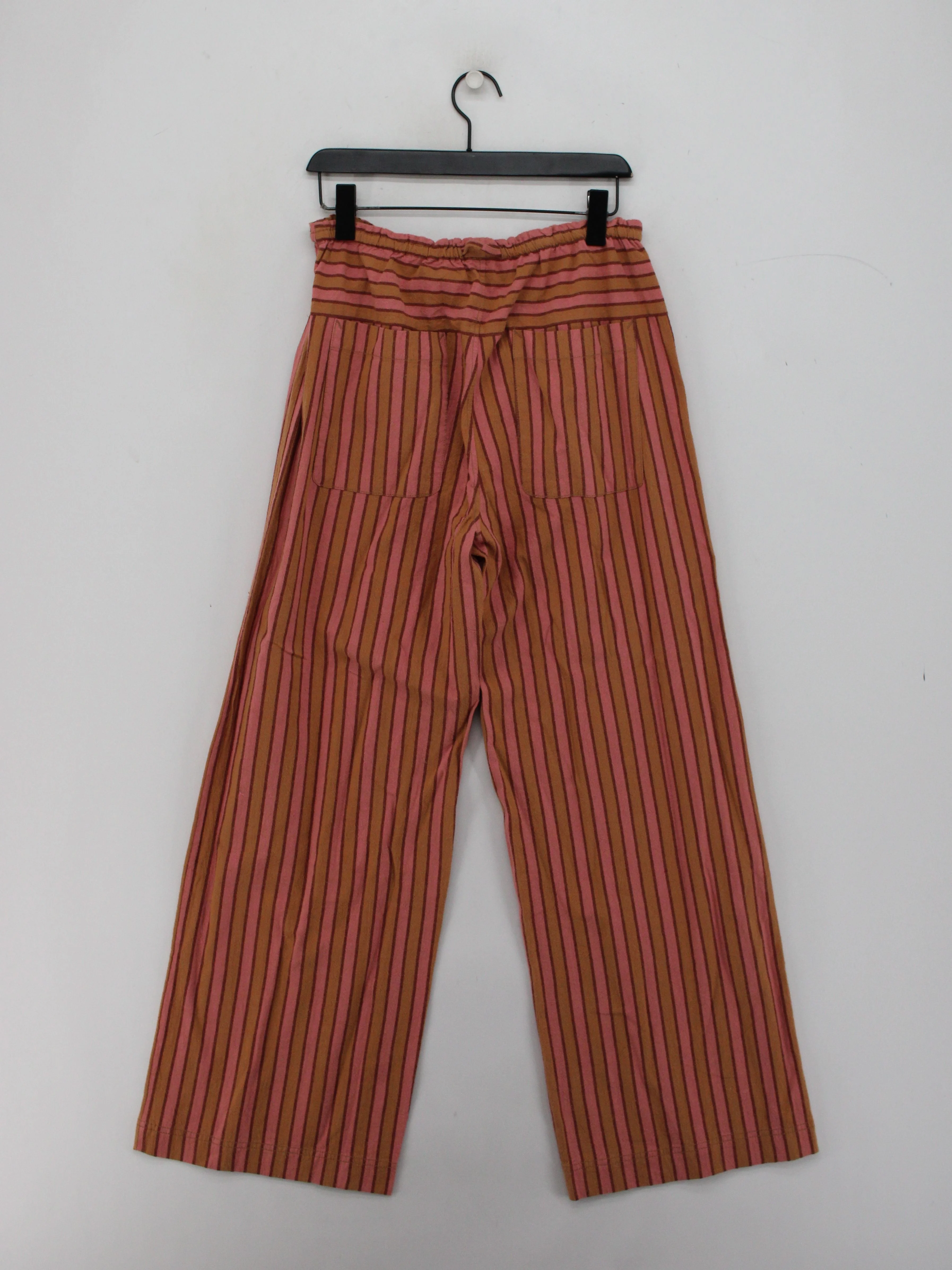 Free People Women's Trousers M Multi Striped 100% Cotton Wide-Leg Sweatpants - Image 2