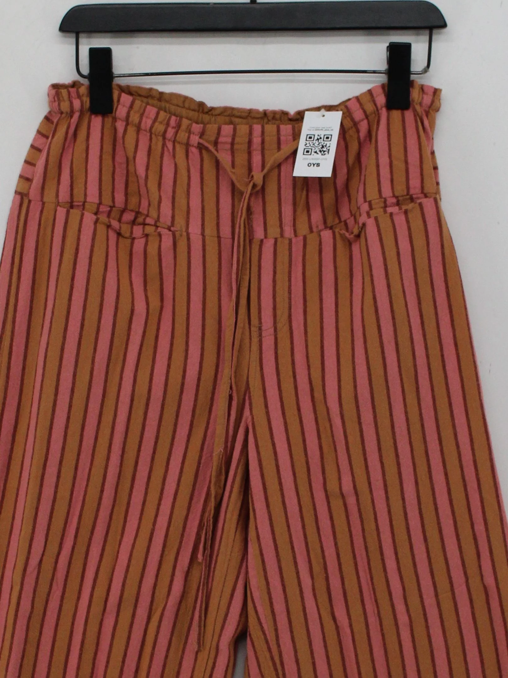 Free People Women's Trousers M Multi Striped 100% Cotton Wide-Leg Sweatpants - Image 3