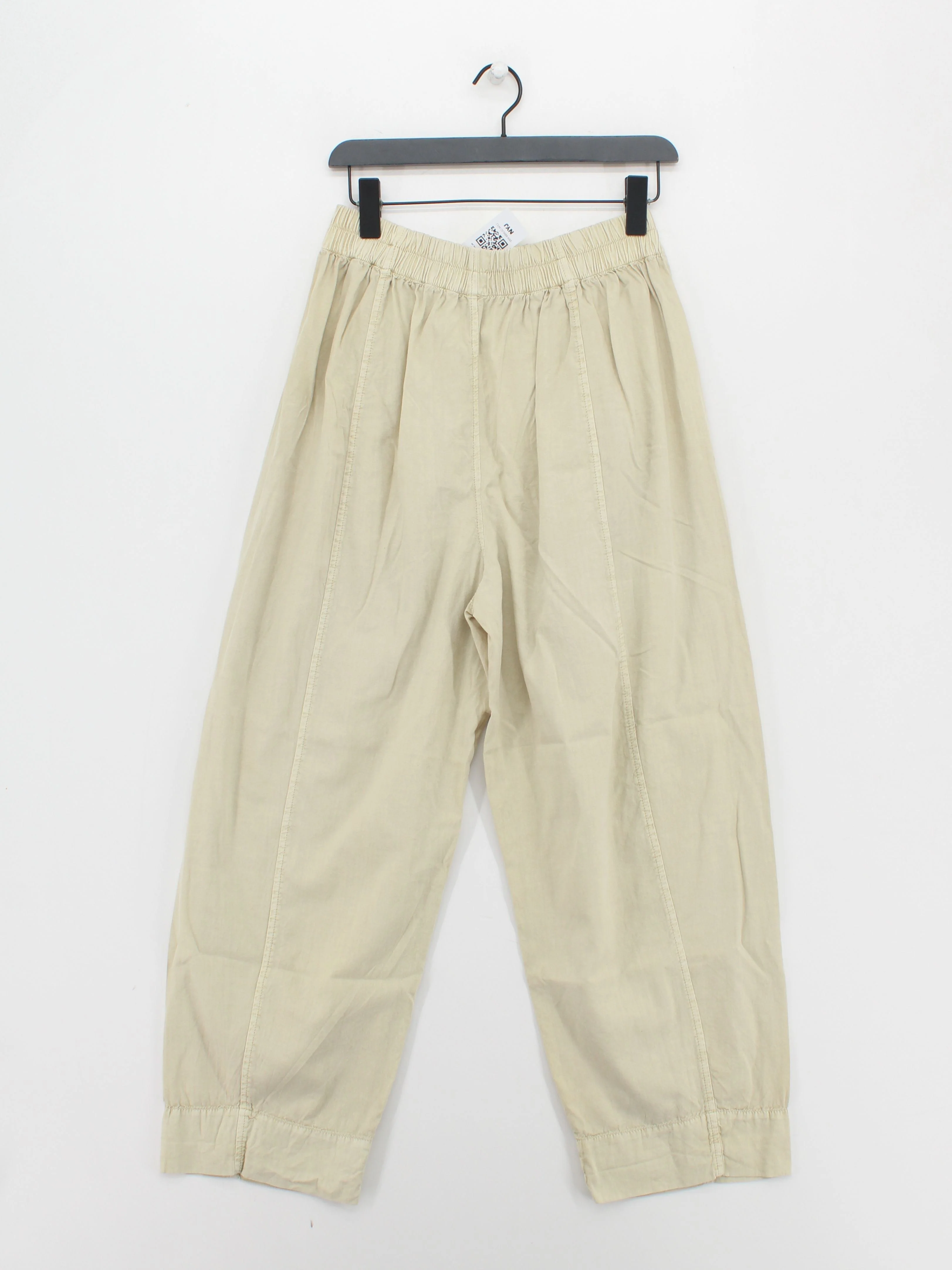 Free People Women's Trousers S Cream Cotton with Rayon Wide-Leg Cropped - Image 2