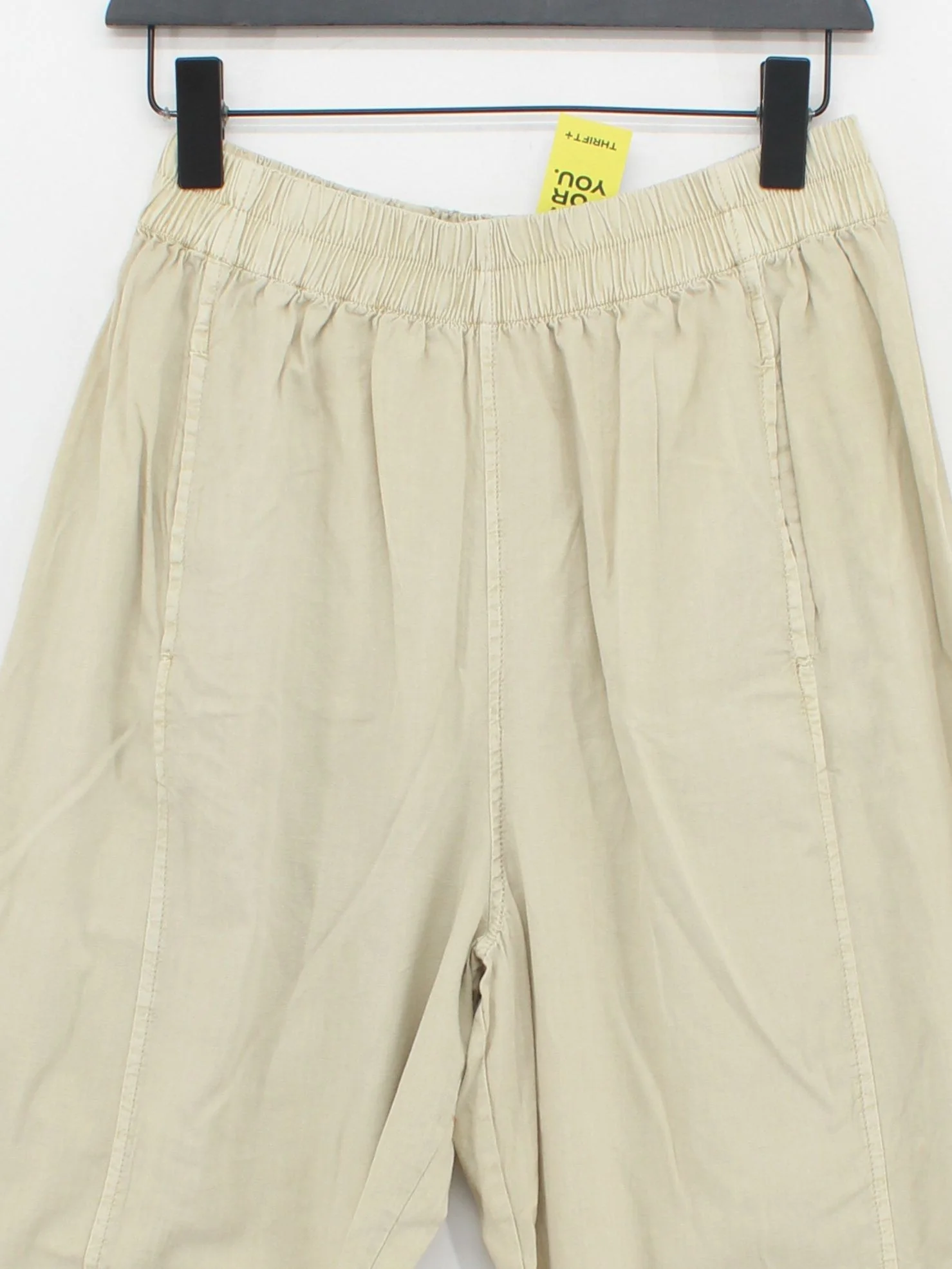 Free People Women's Trousers S Cream Cotton with Rayon Wide-Leg Cropped - Image 3