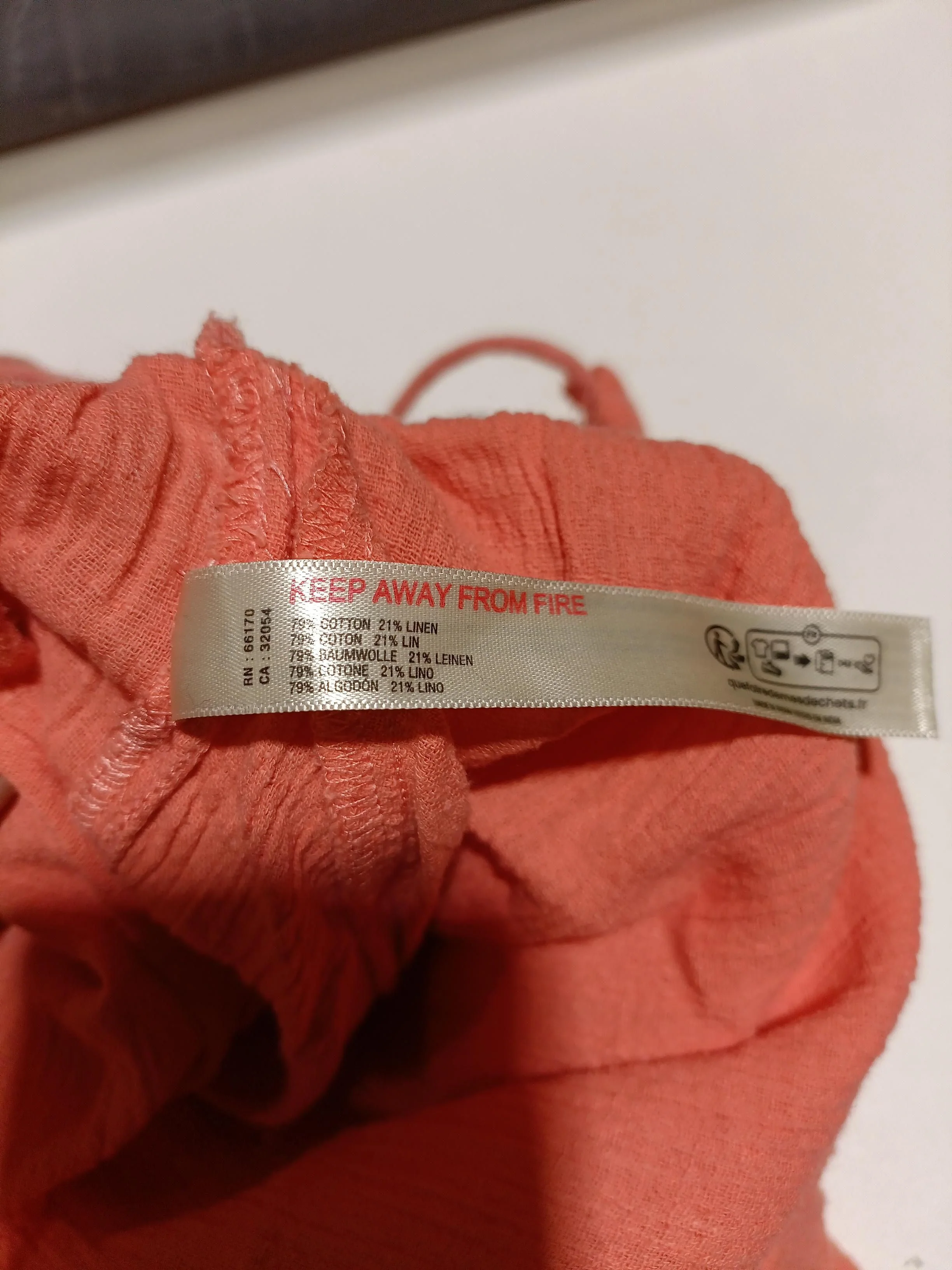 Free People Women's Trousers S Orange Cotton with Linen Wide-Leg Sweatpants - Image 7
