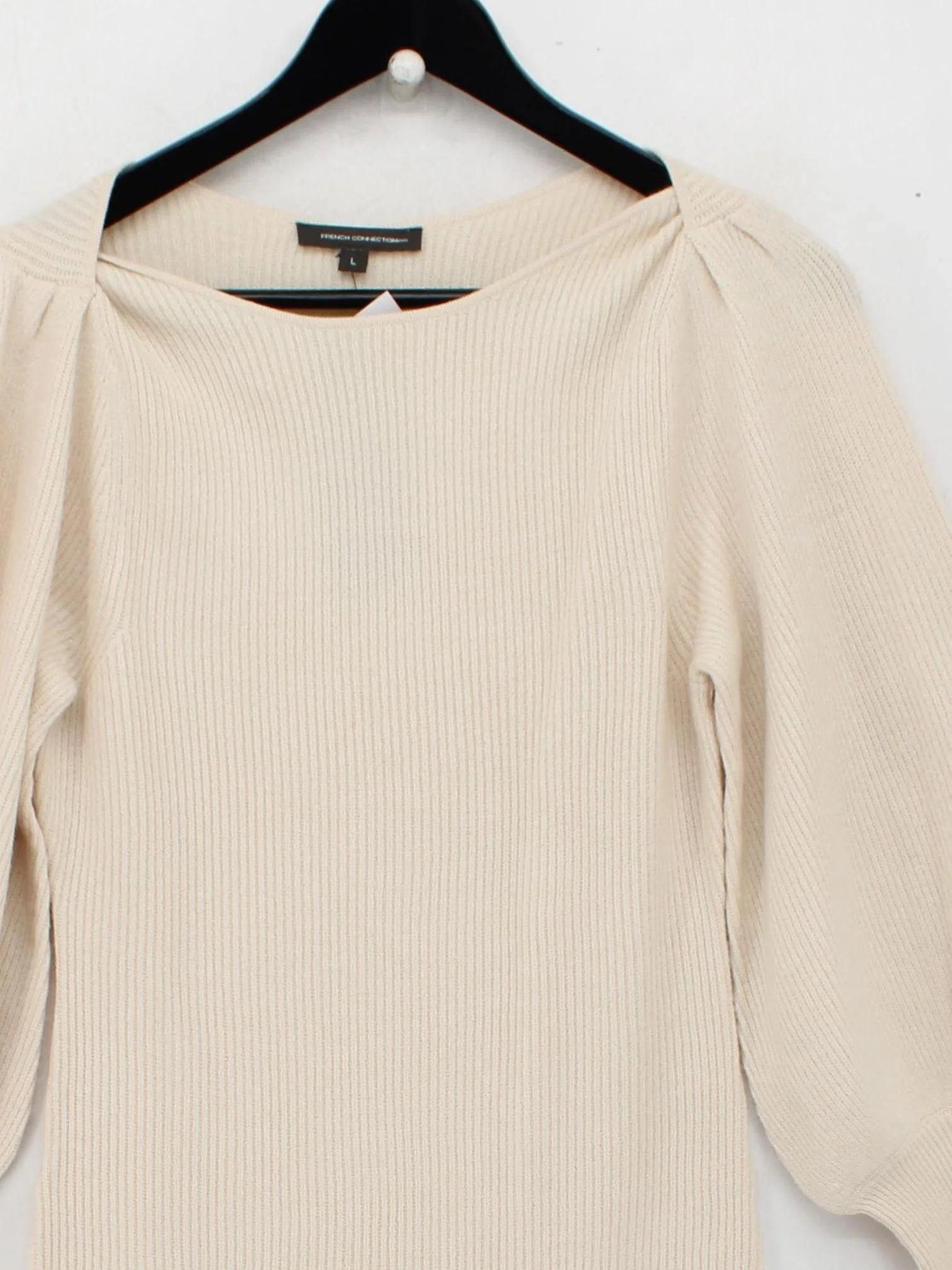 French Connection Bodycon Midi Dress L in Cream - Image 3