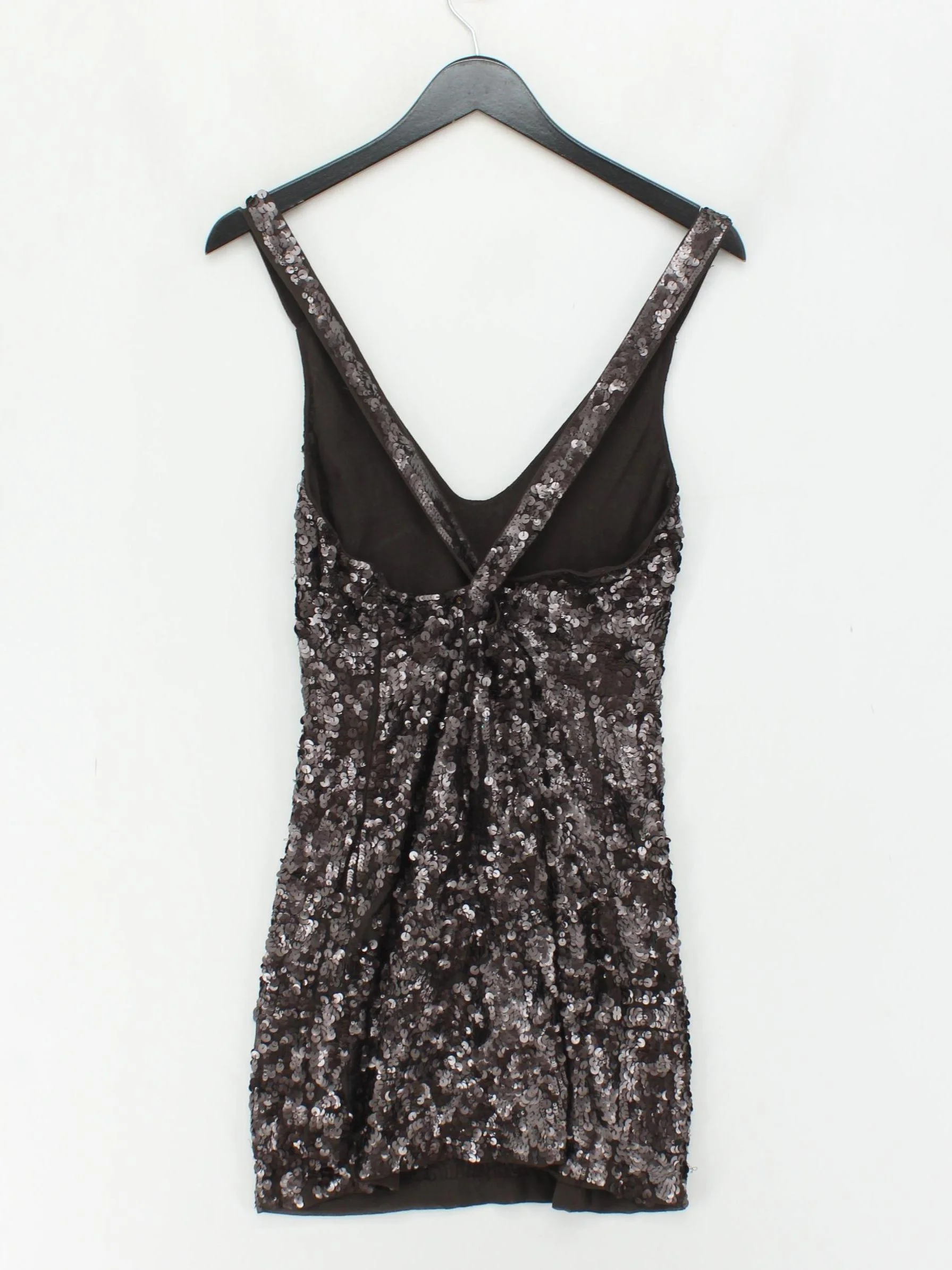 French Connection Bodycon Mini Dress UK12 in Brown - Image 2