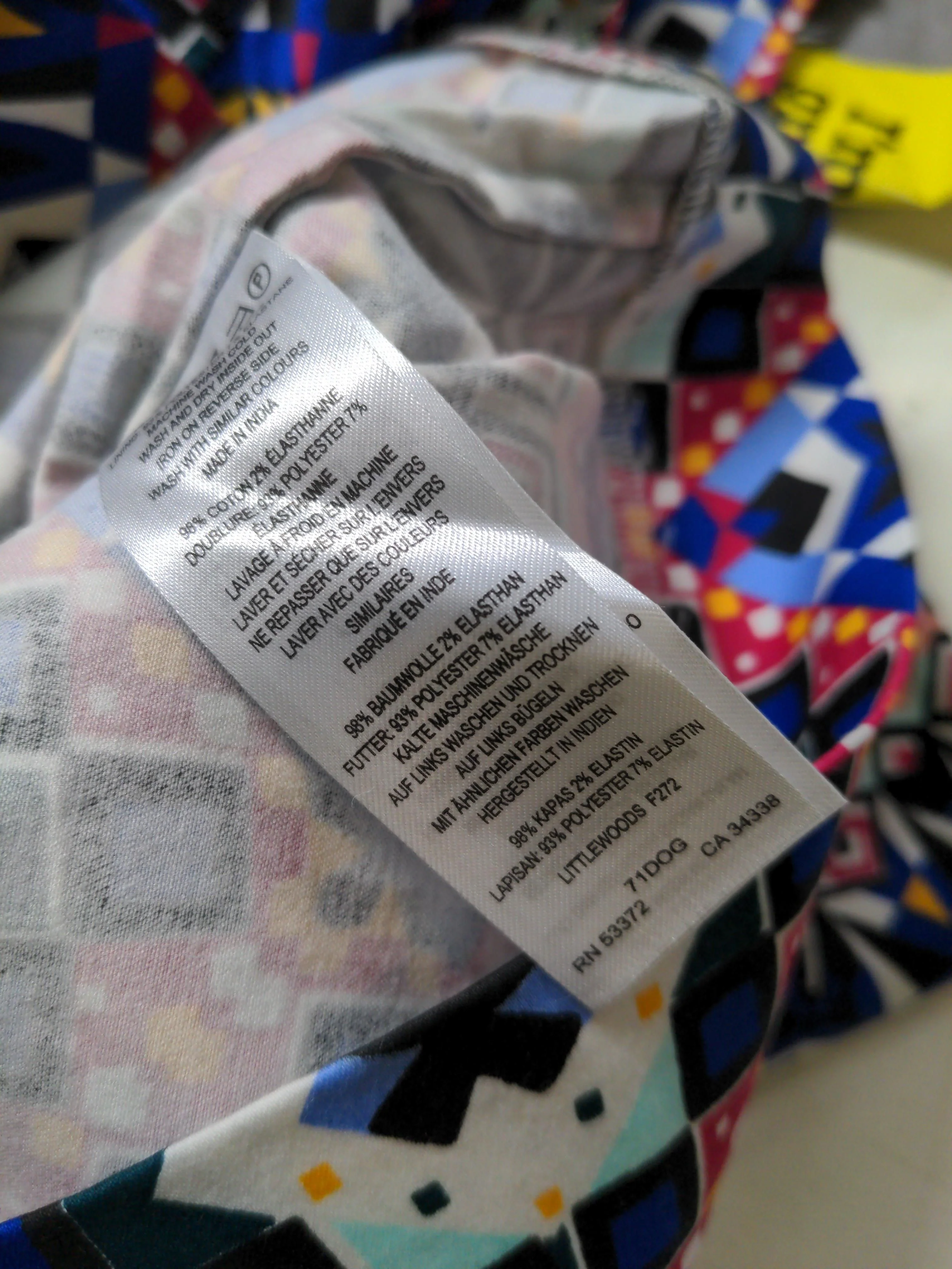 French Connection Bodycon Mini Dress UK18 in Multi - Image 6