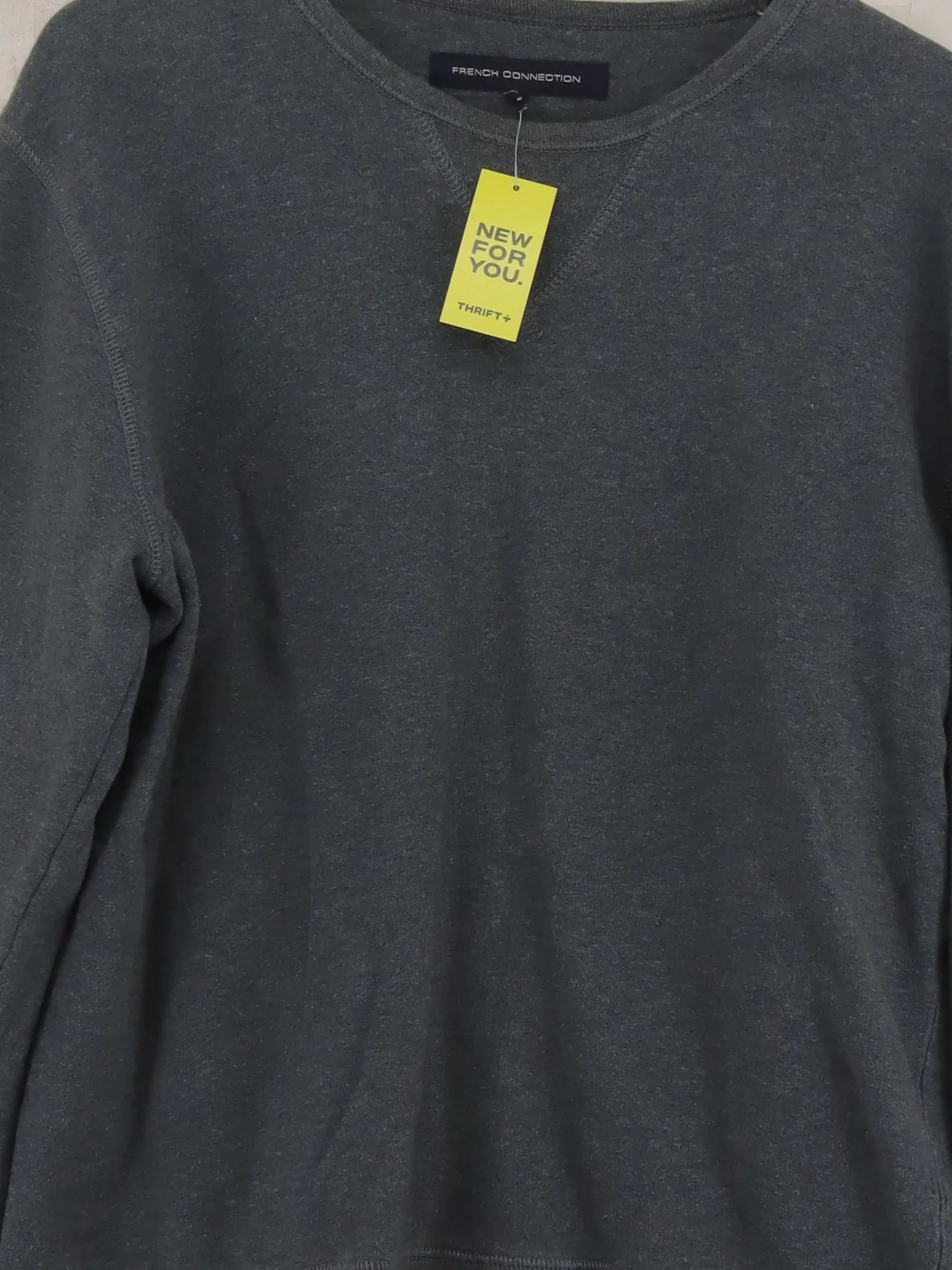 French Connection Men's Hoodie M Grey 100% Cotton Pullover - Image 3