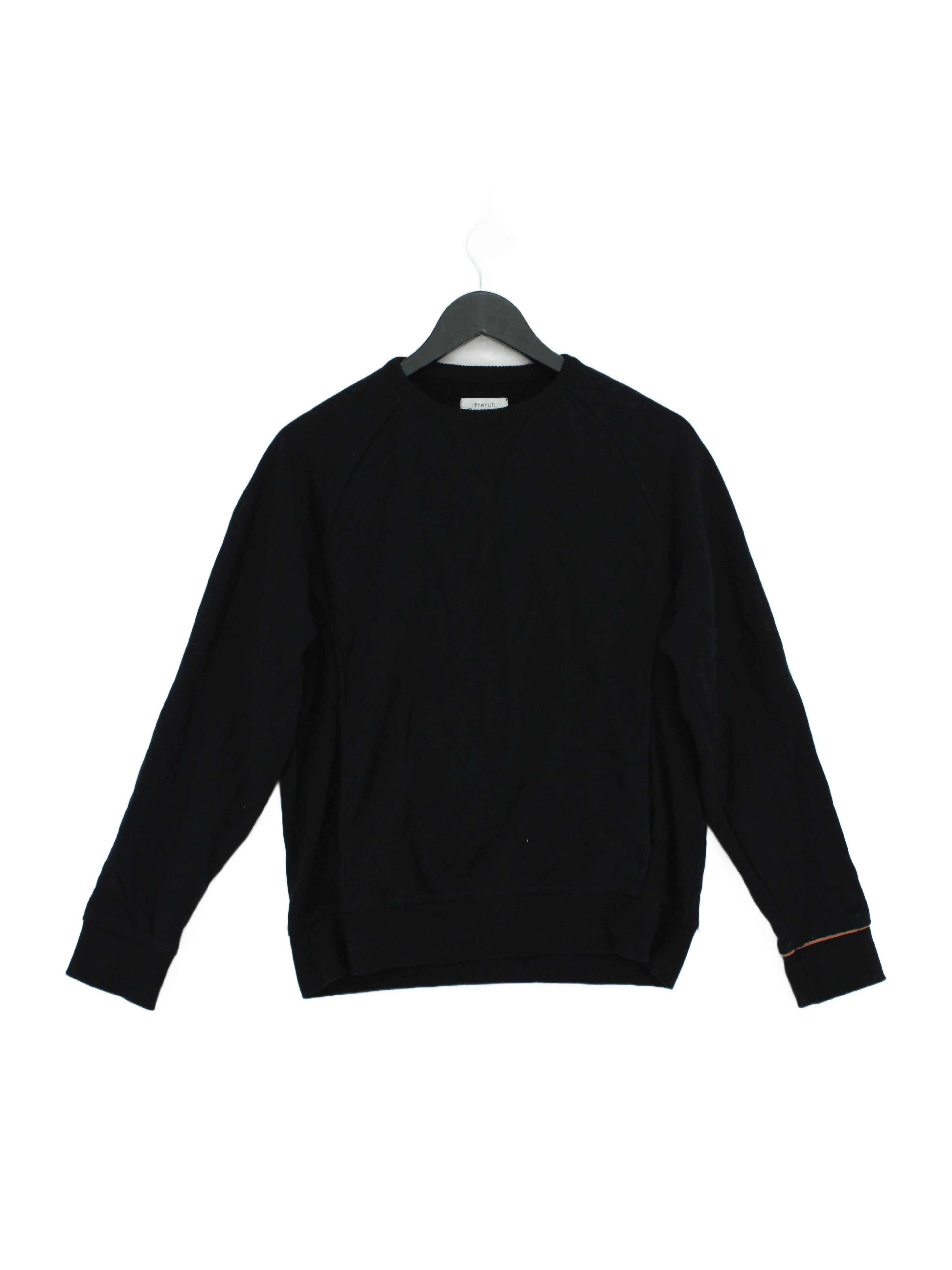 French Connection Men's Hoodie S Black 100% Cotton Pullover