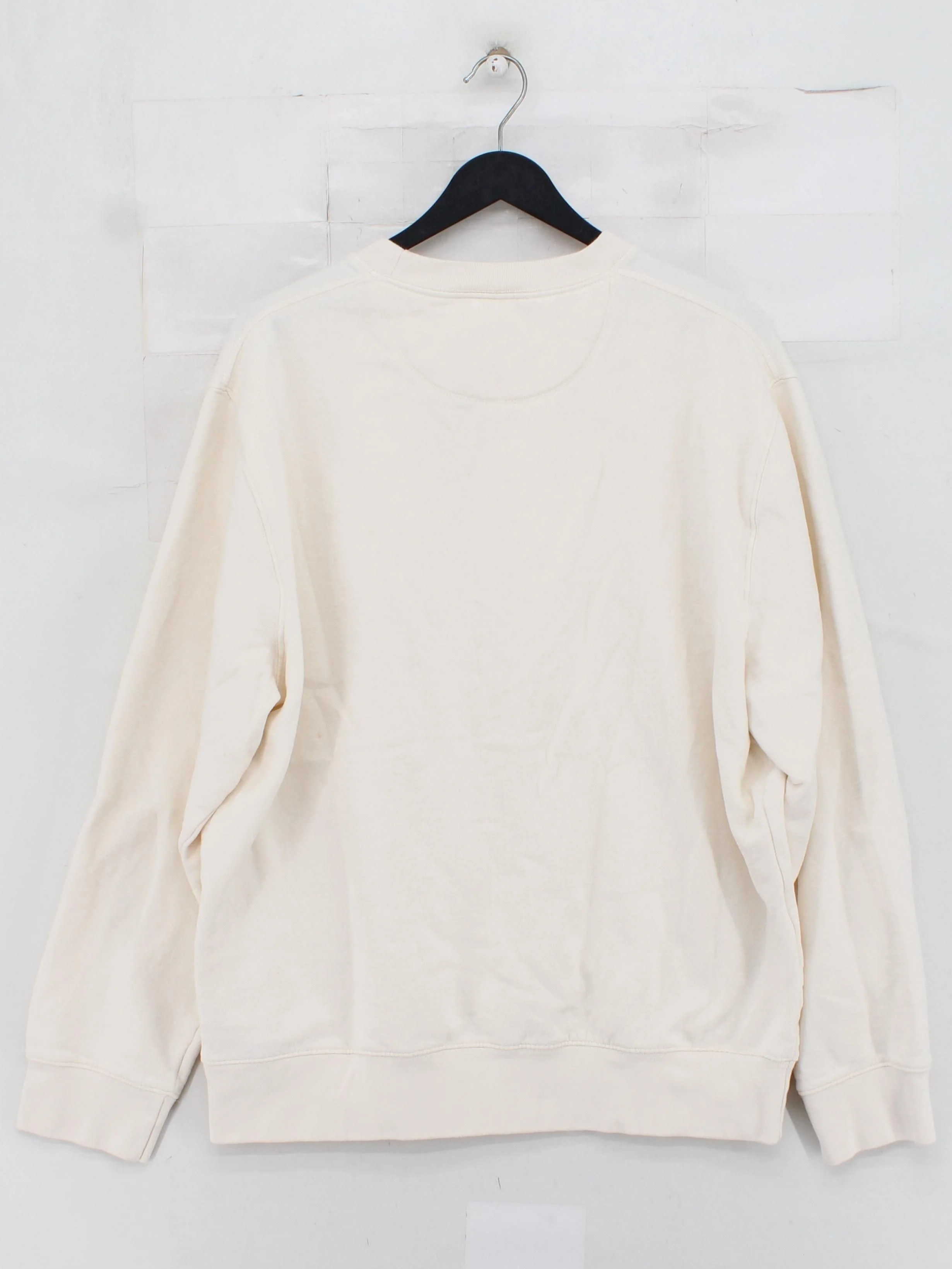 French Connection Men's Hoodie XL Cream Cotton with Polyester Pullover - Image 2