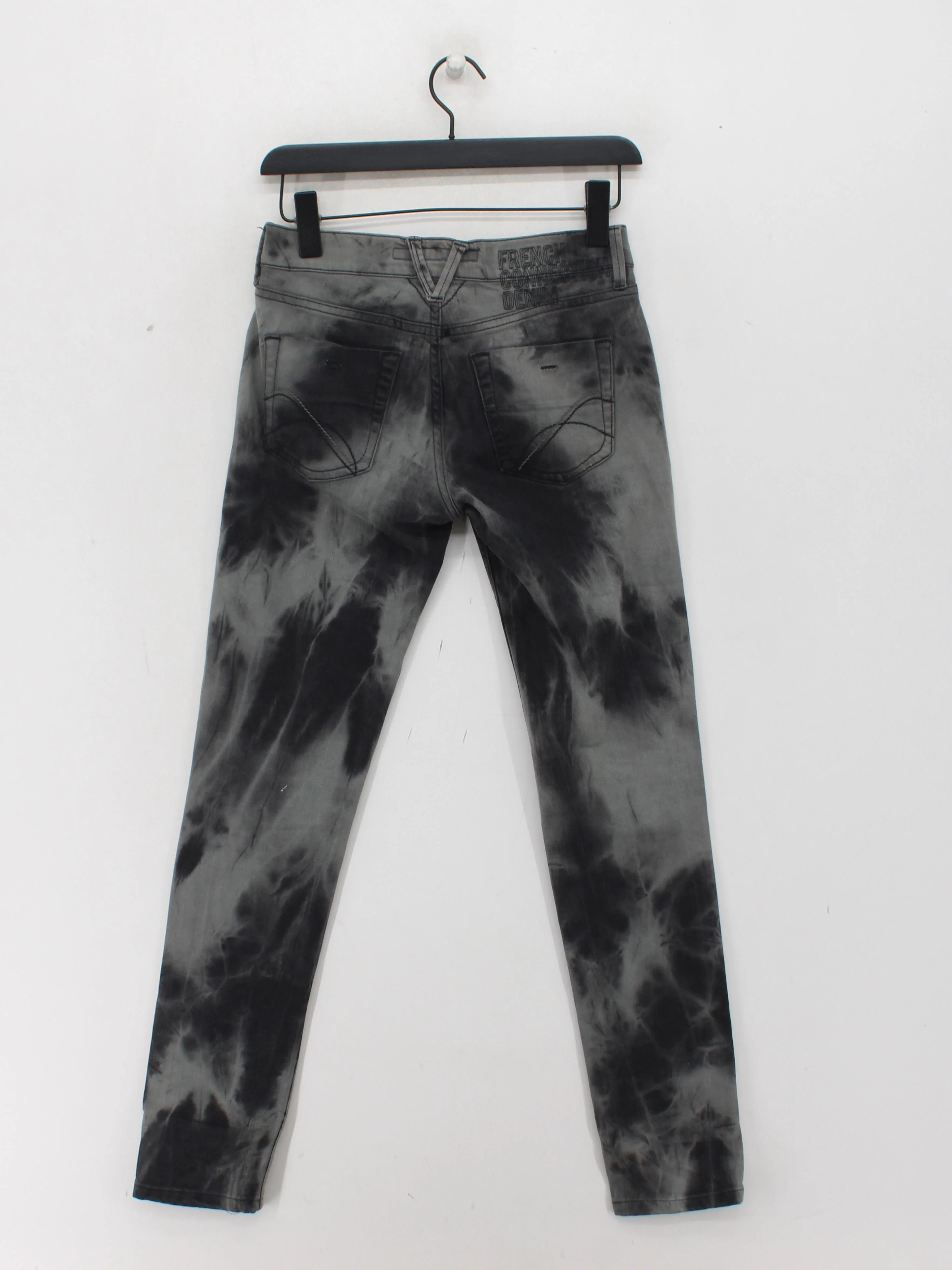 French Connection Men's Jeans S Grey Graphic Cotton with Elastane Skinny - Image 2