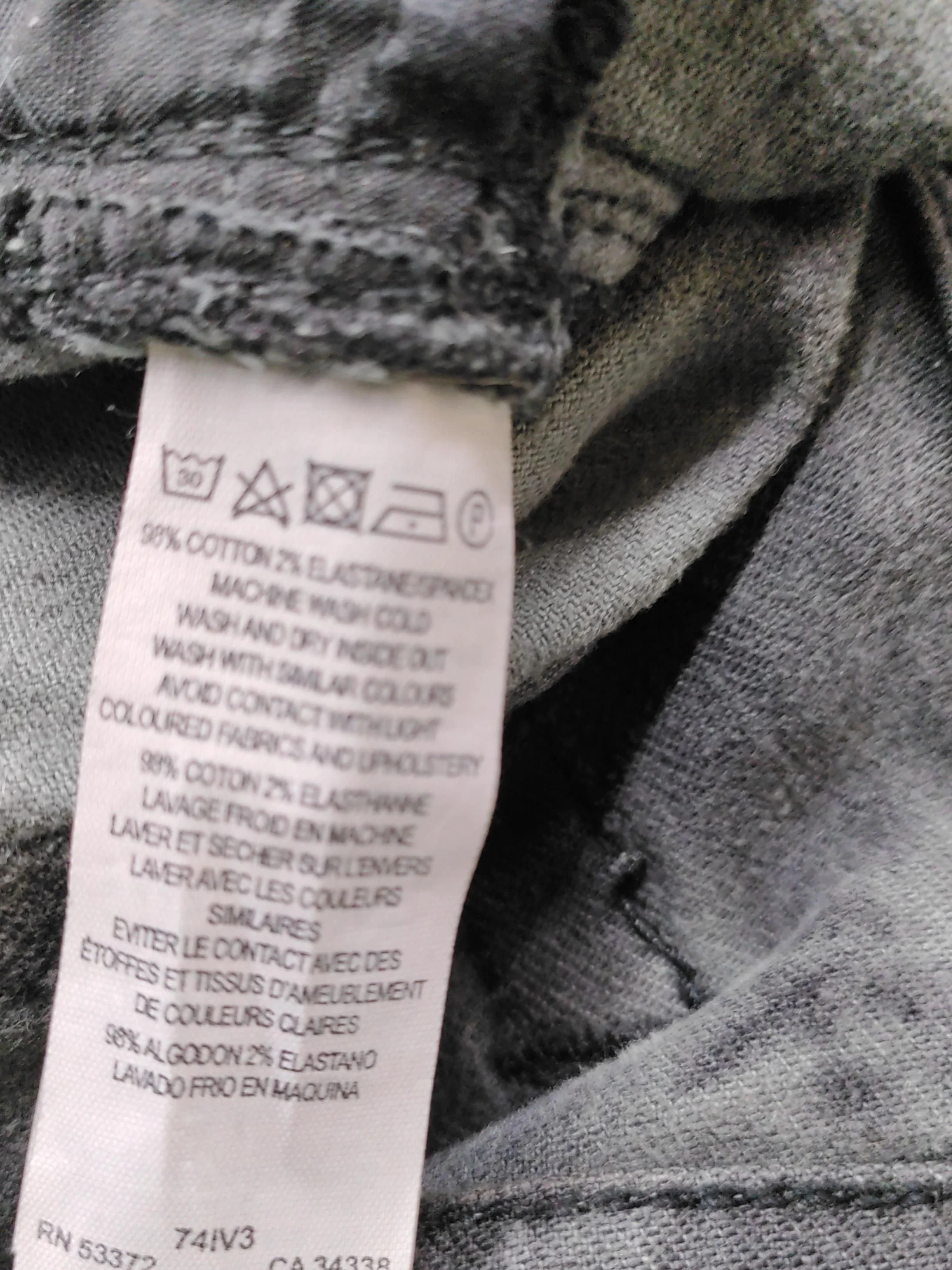 French Connection Men's Jeans S Grey Graphic Cotton with Elastane Skinny - Image 6