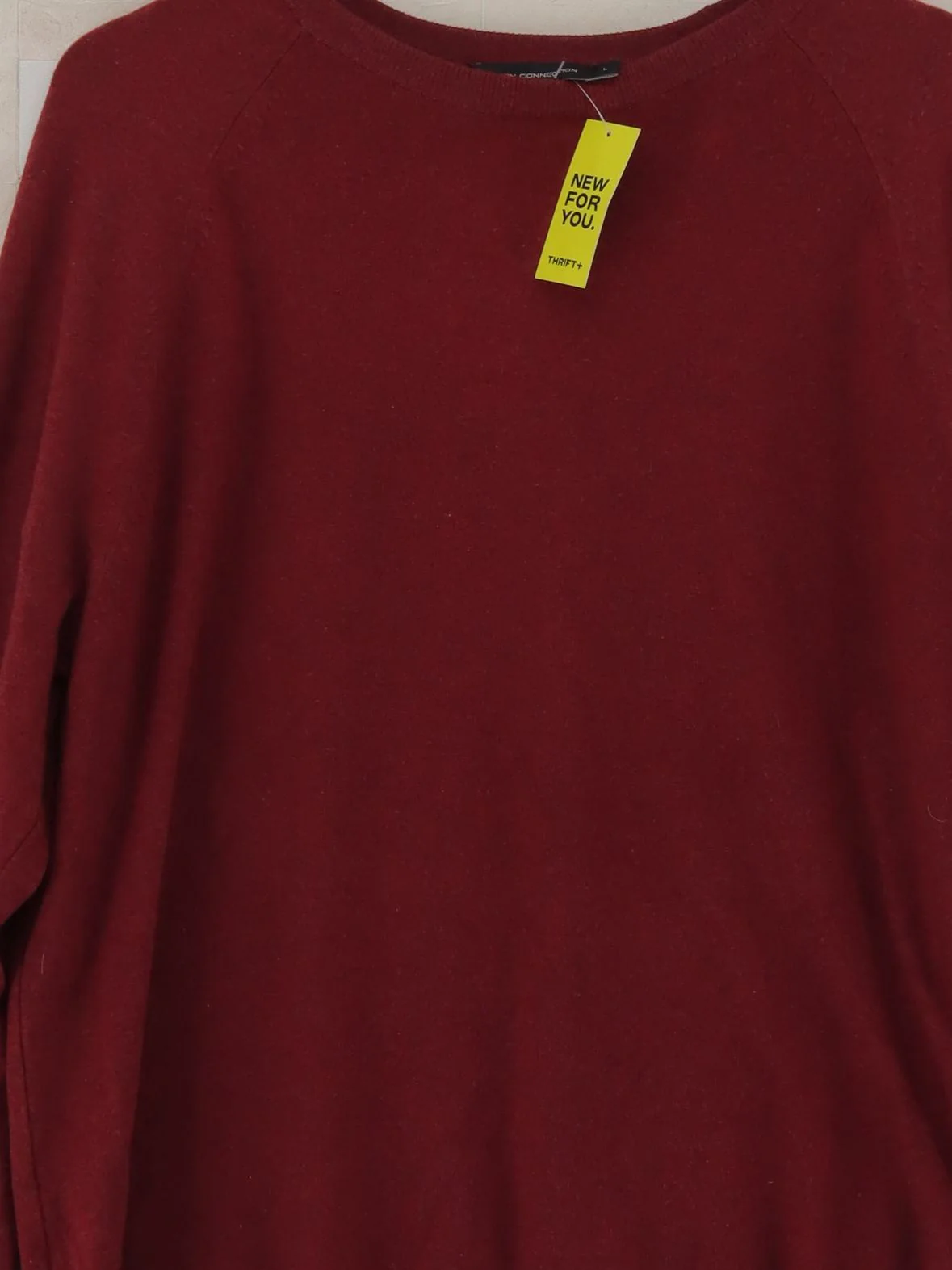 French Connection Men's Jumper L Red Cotton with Polyester, Elastane Pullover - Image 3
