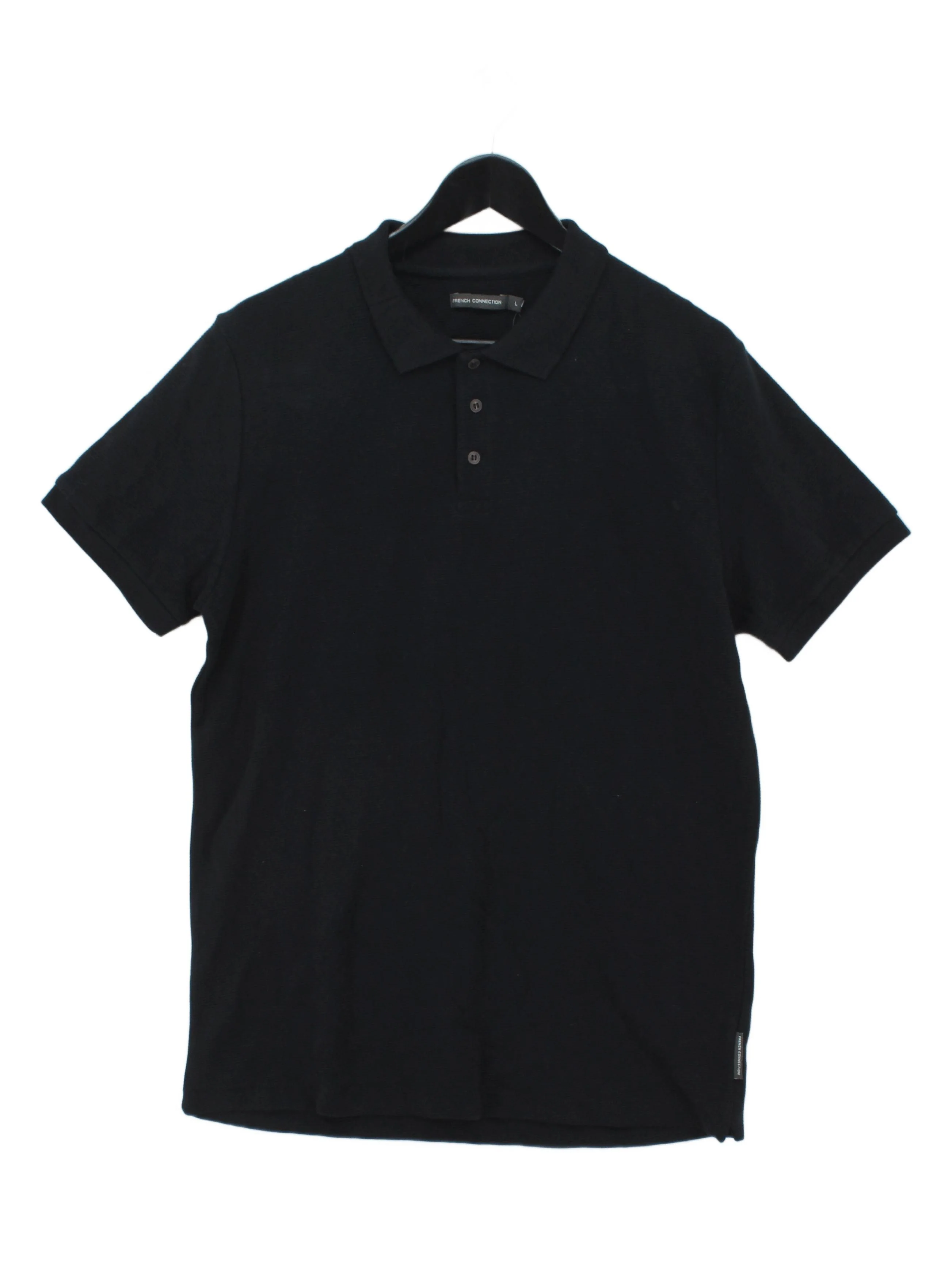 French Connection Men's Polo L Black 100% Cotton Basic New with tags