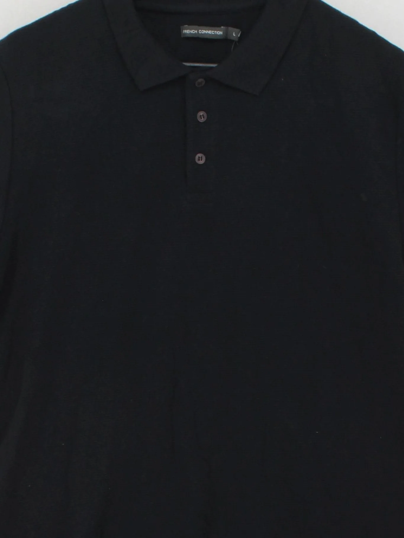 French Connection Men's Polo L Black 100% Cotton Basic New with tags - Image 3