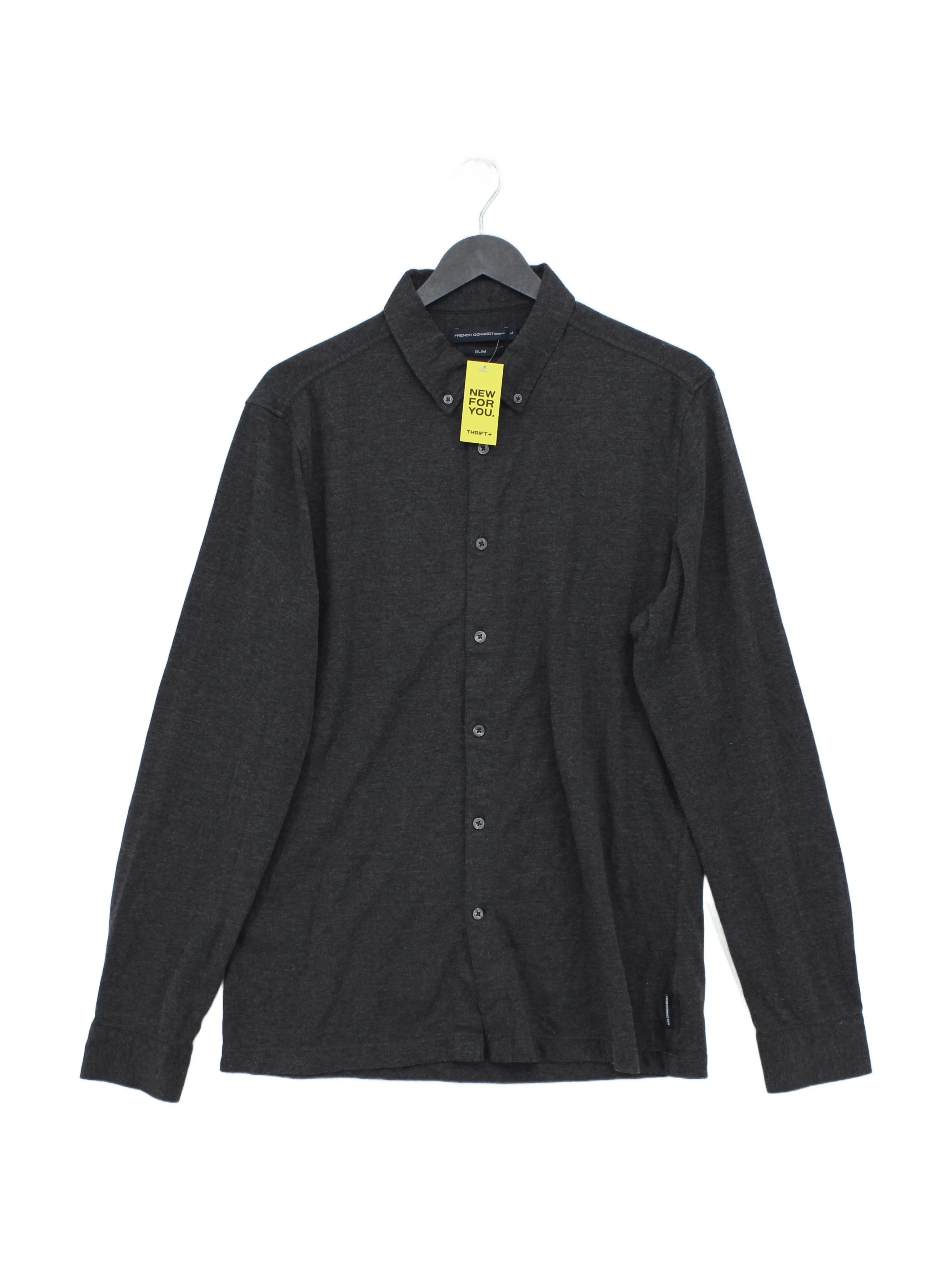 French Connection Men's Shirt M Grey 100% Cotton Basic