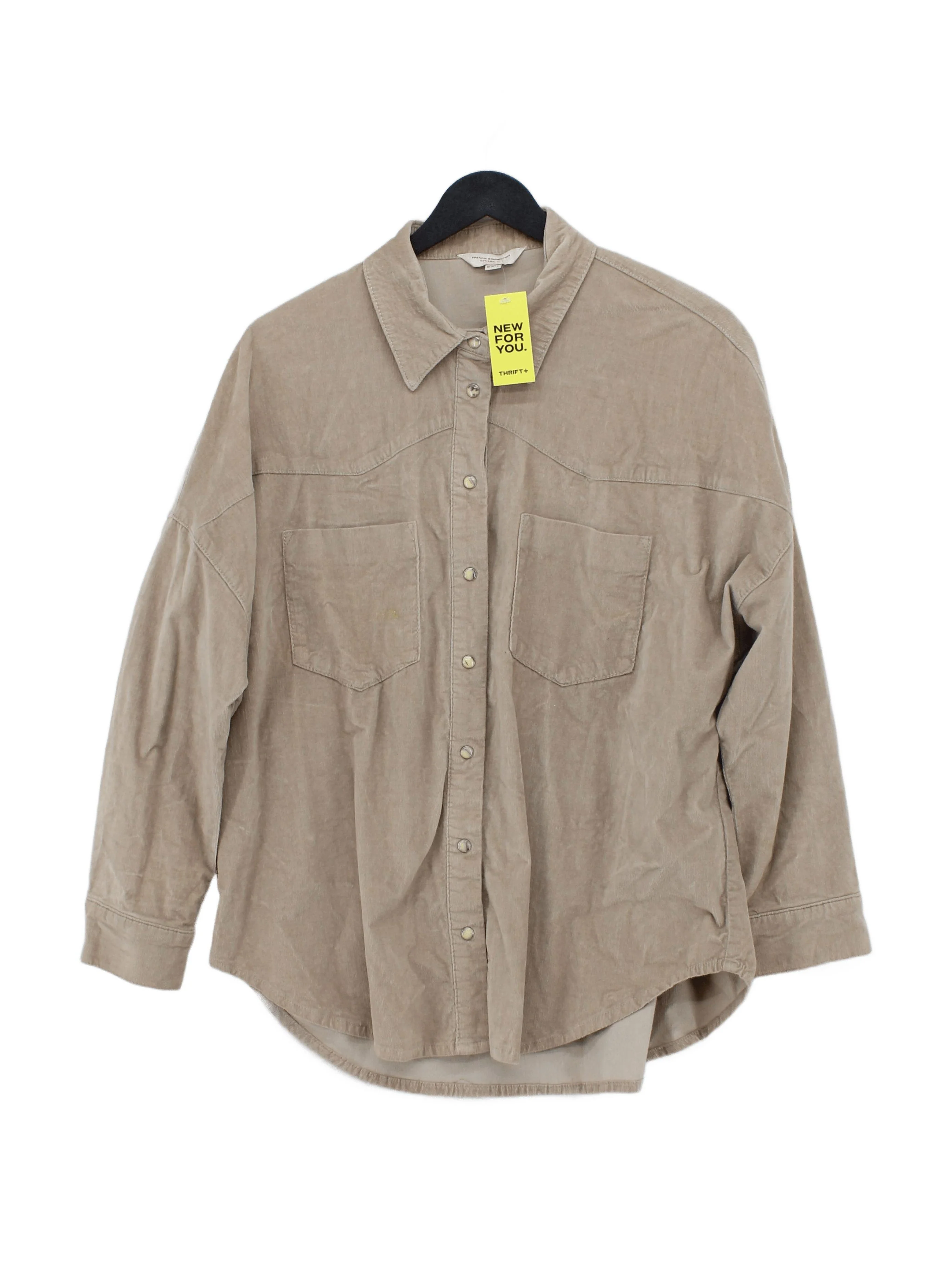 French Connection Men's Shirt S Tan Cotton with Elastane Basic