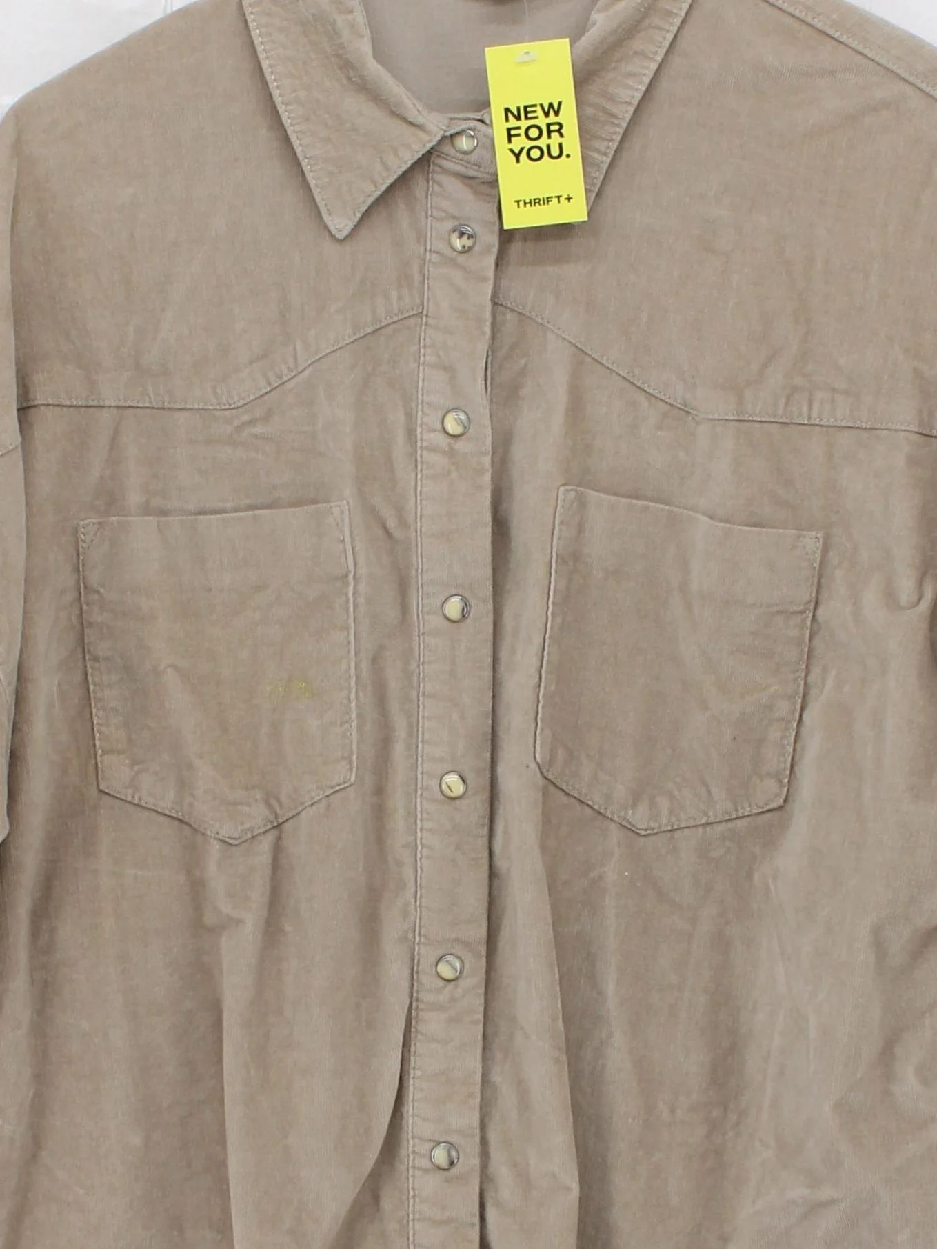 French Connection Men's Shirt S Tan Cotton with Elastane Basic - Image 3