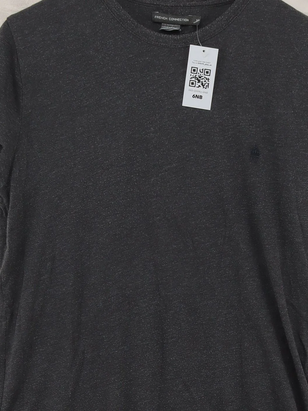 French Connection Men's T-Shirt M Grey Cotton with Polyester Basic - Image 3