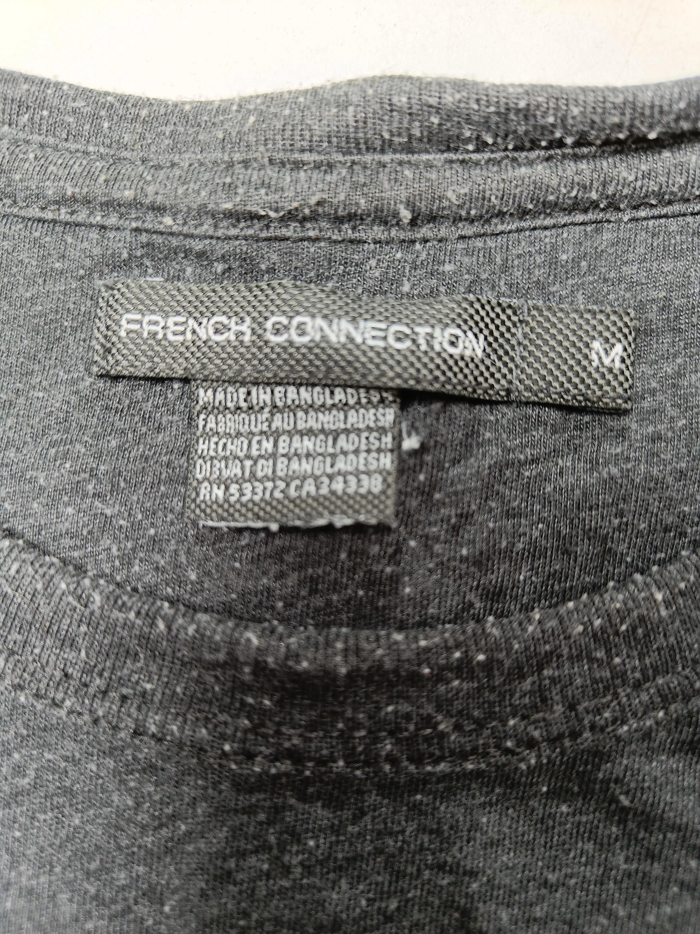 French Connection Men's T-Shirt M Grey Cotton with Polyester Basic - Image 6