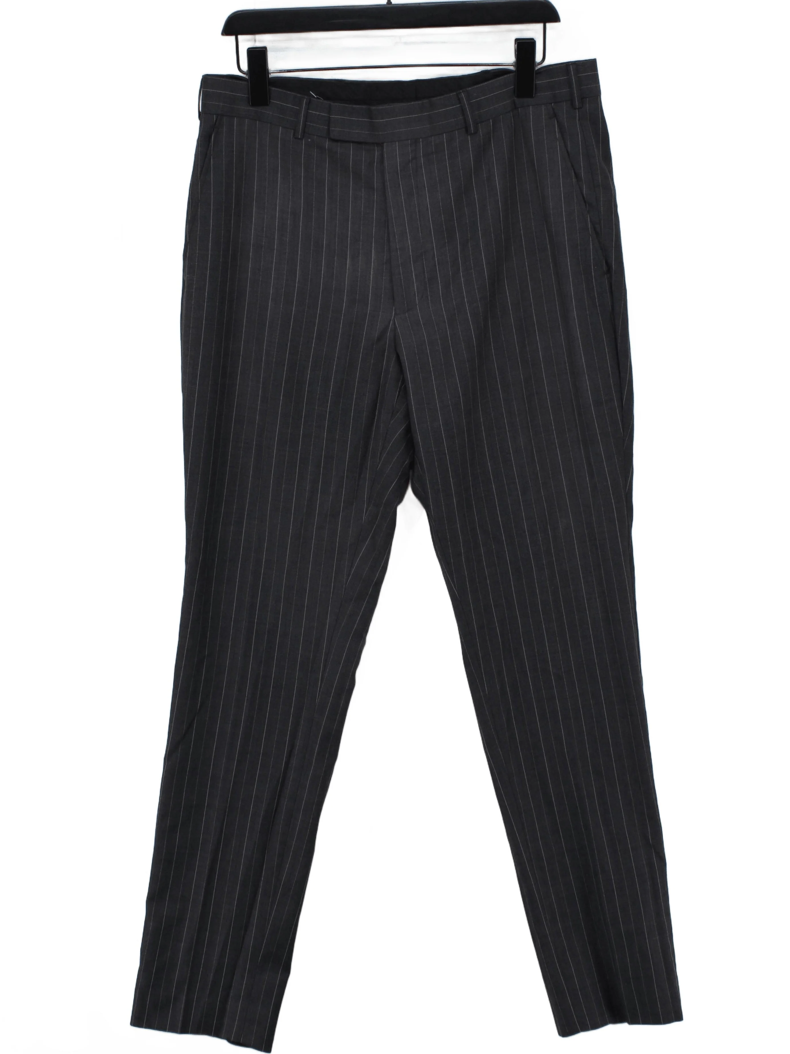 French Connection Men's Trousers M Grey Striped 100% Other Straight Chino