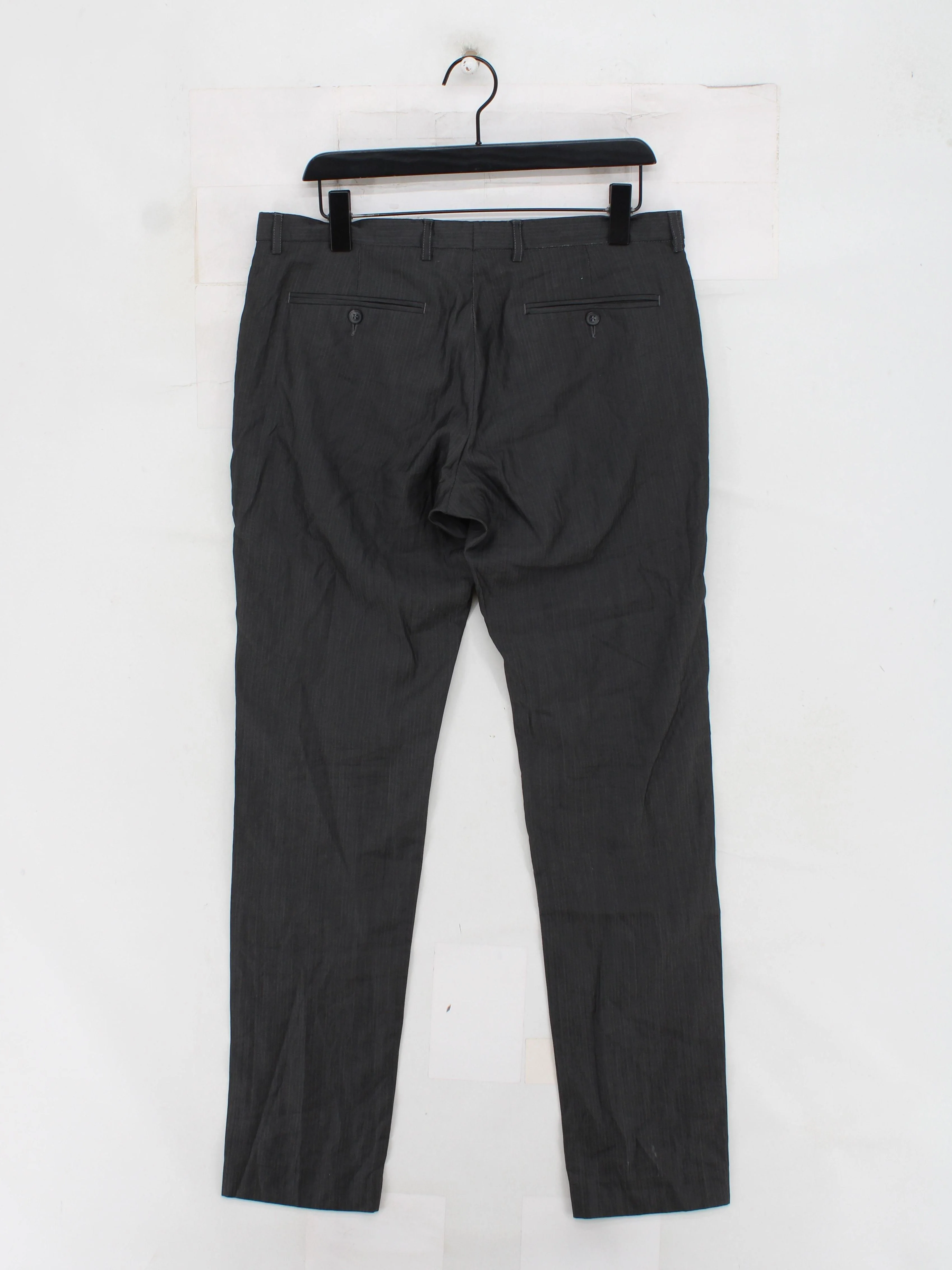 French Connection Men's Trousers W 34 in Grey Wool with Silk, Acetate Chino - Image 2
