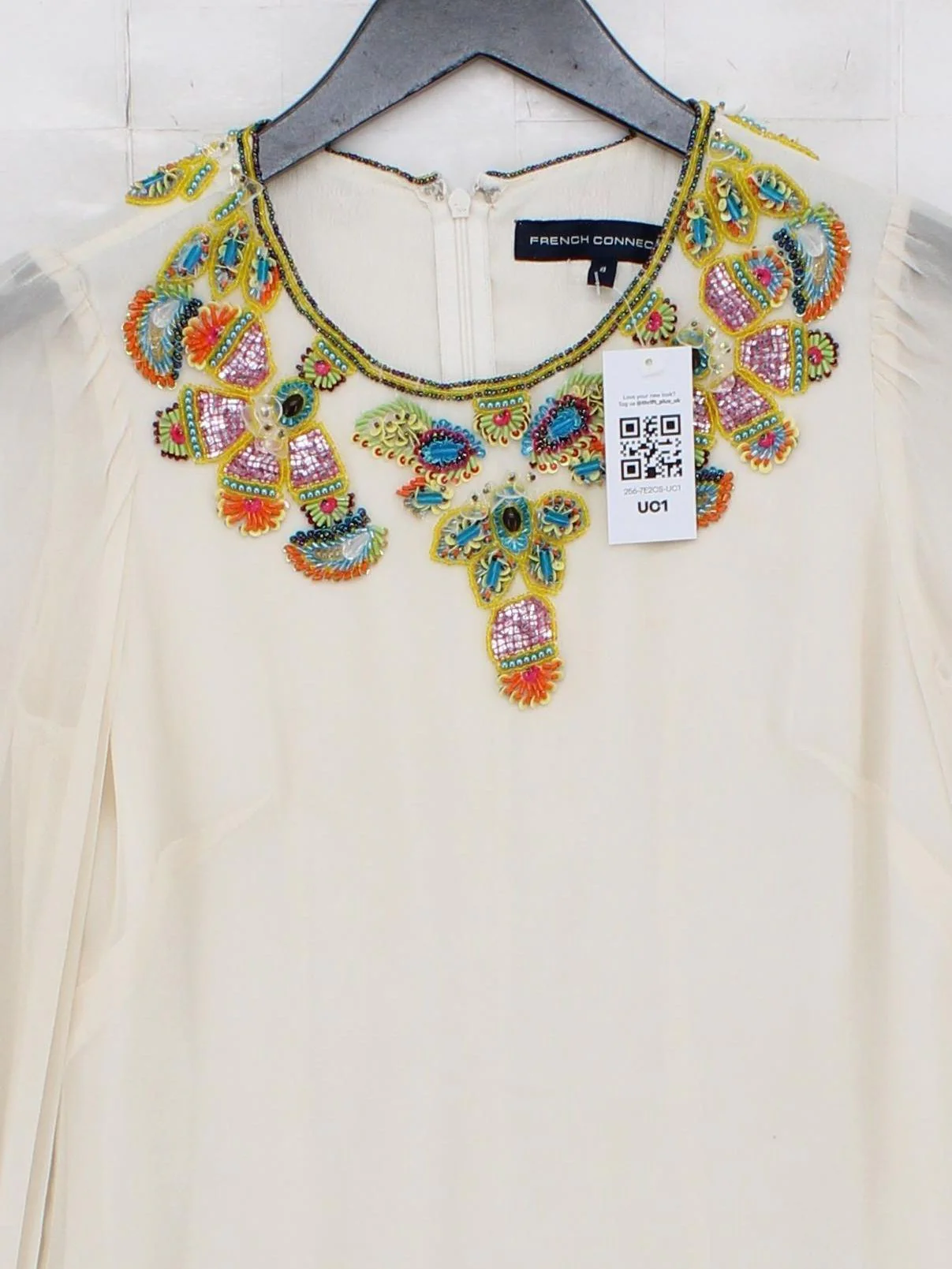 French Connection Mini Dress UK8 in Cream - Image 3