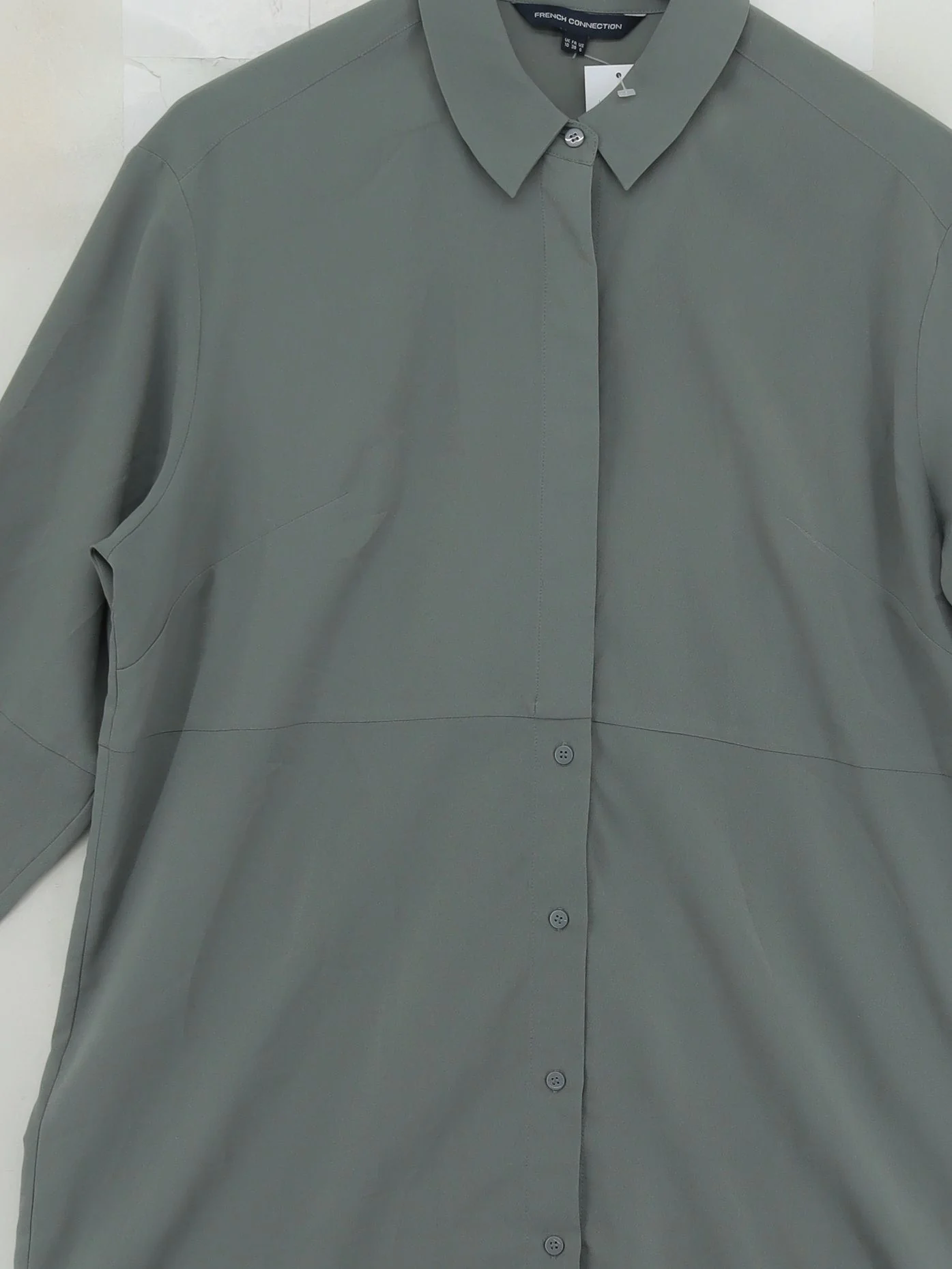French Connection Shirt Midi Dress UK10 in Green - Image 3