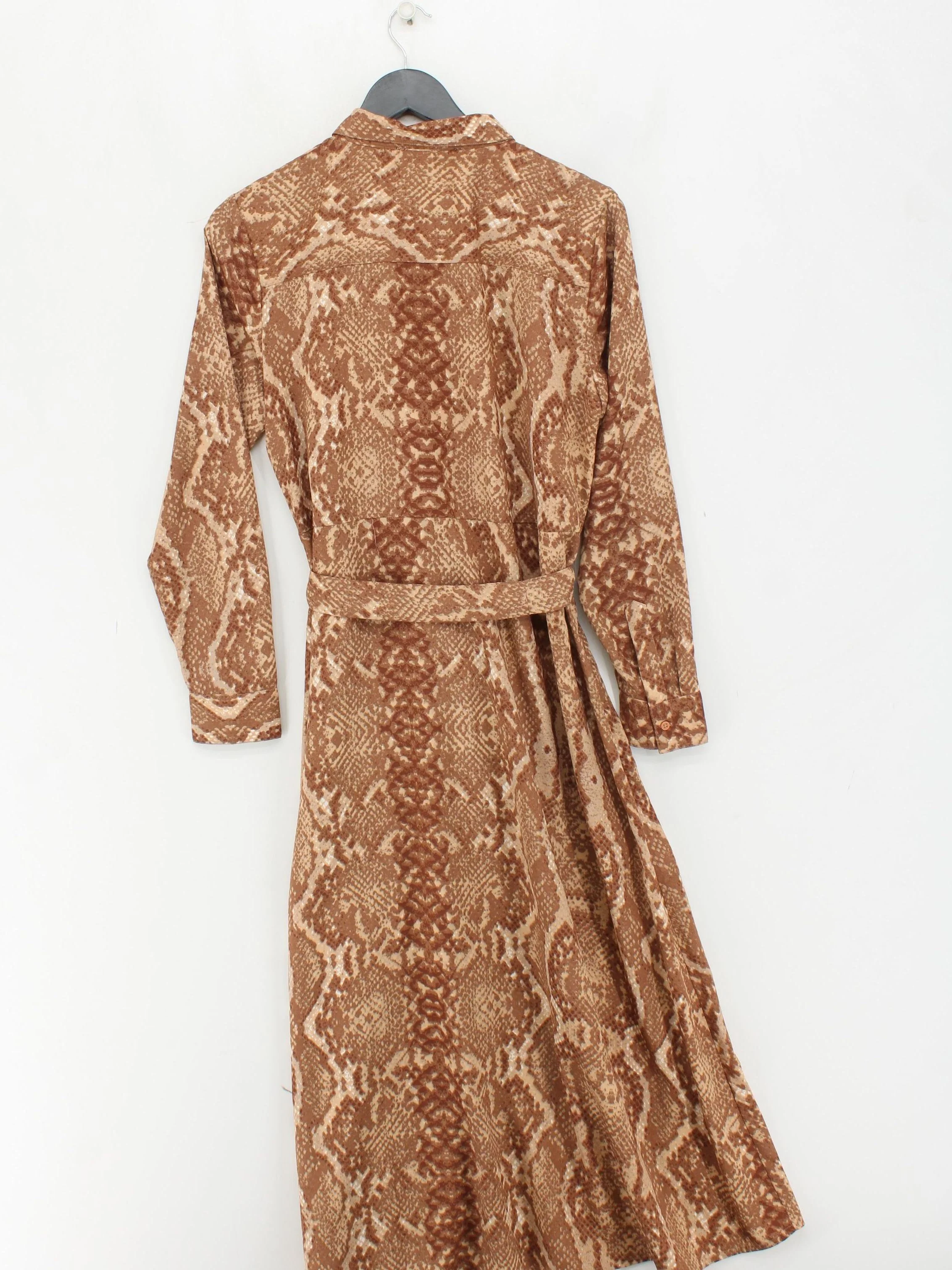 French Connection Shirt Midi Dress UK12 in Brown - Image 2