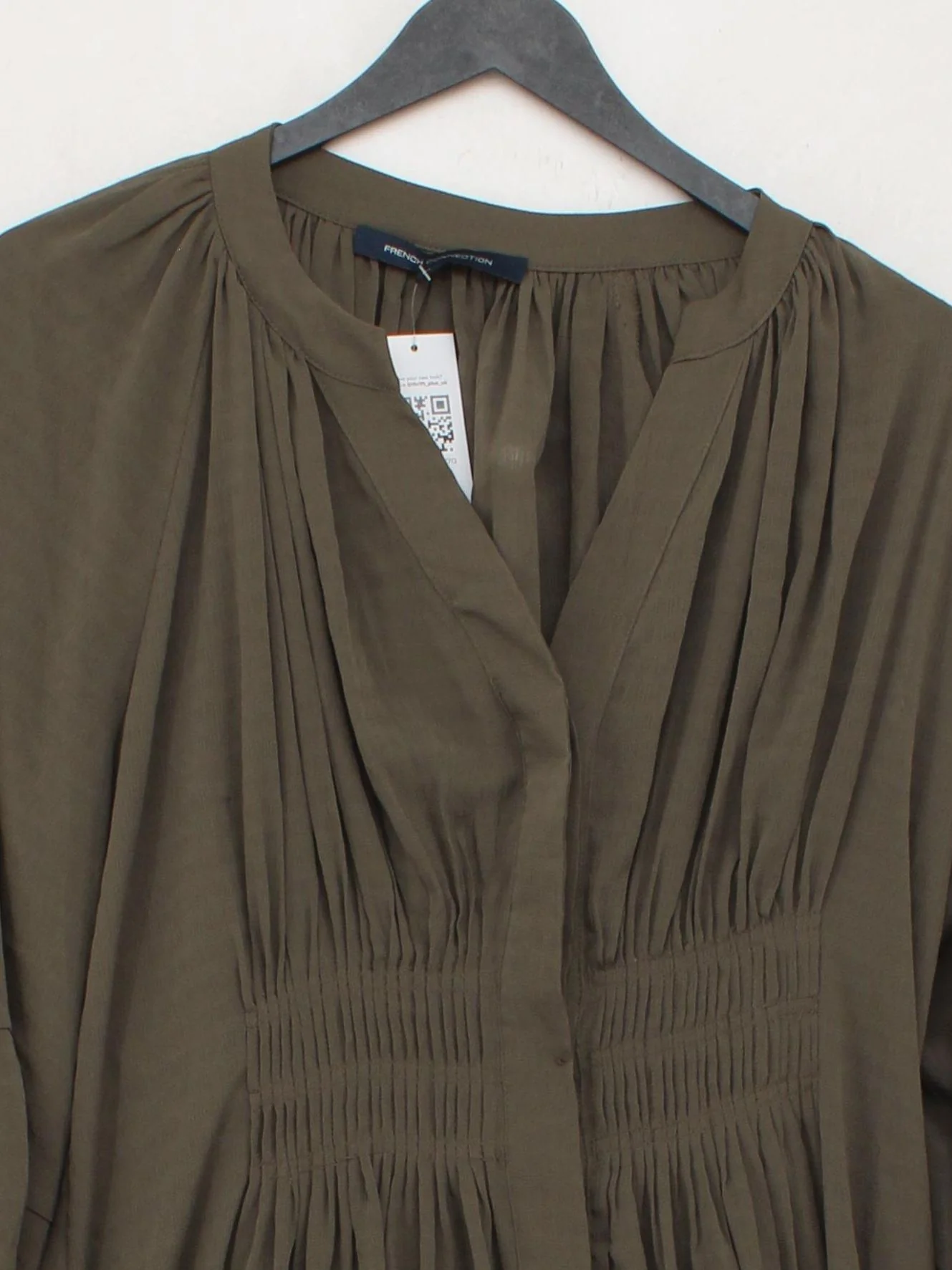French Connection Shirt Midi Dress UK16 in Green - Image 3