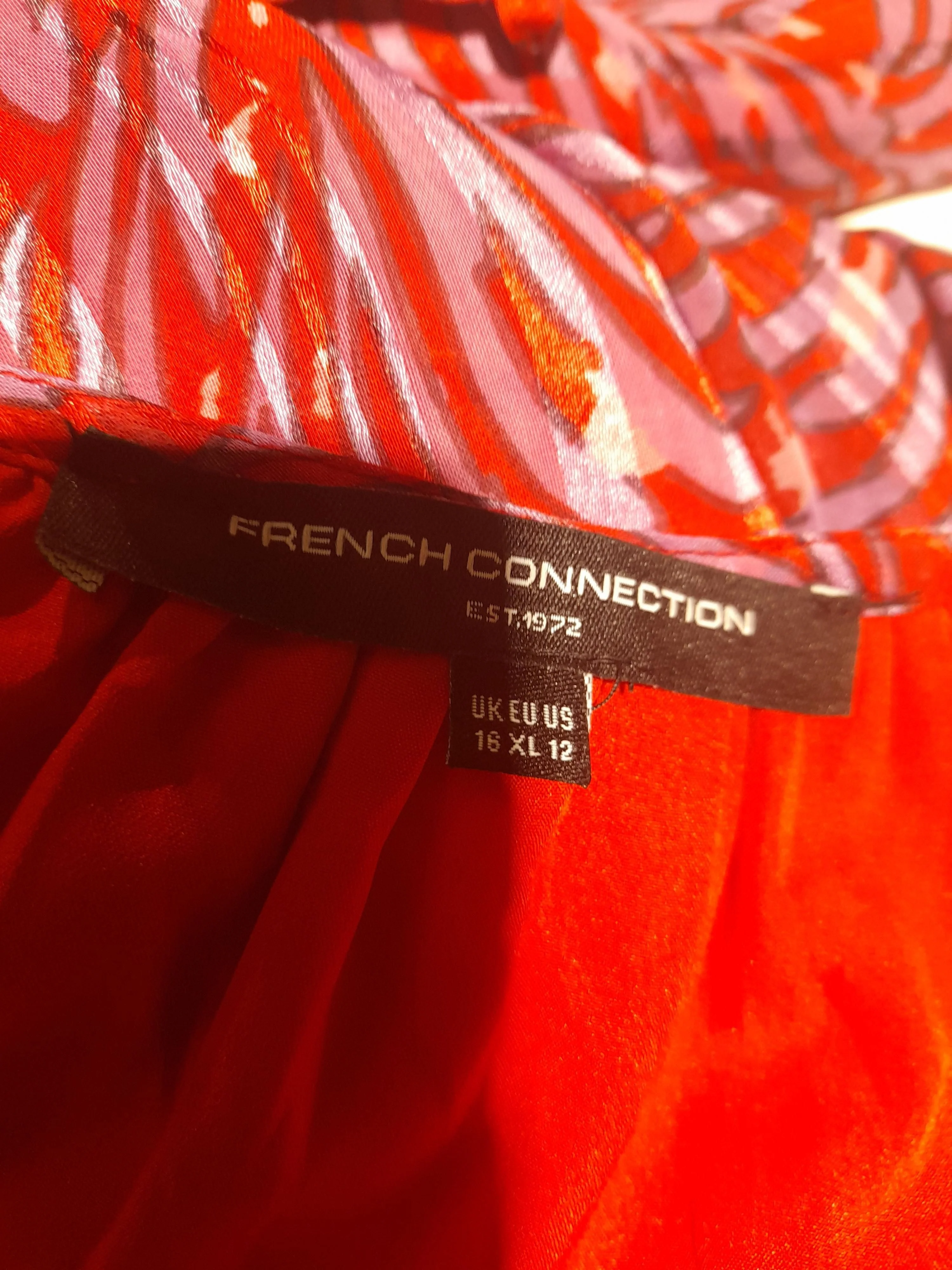French Connection Shirt Midi Dress UK16 in Red - Image 5