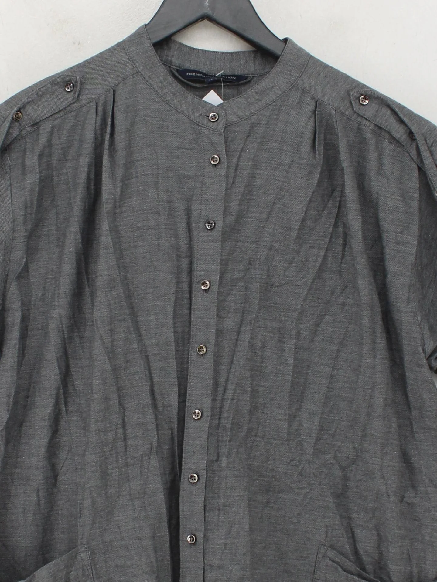 French Connection Shirt Mini Dress UK12 in Grey - Image 3