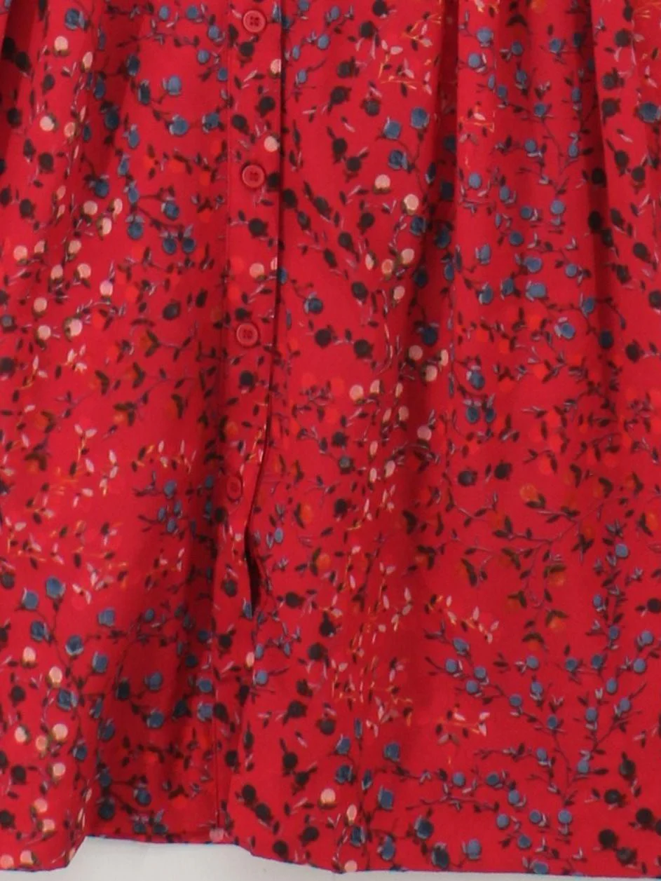 French Connection Shirt Mini Dress UK8 in Red - Image 4