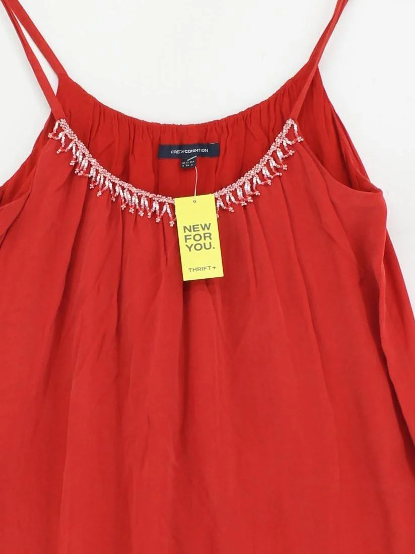 French Connection Slip Midi Dress UK6 in Red - Image 3