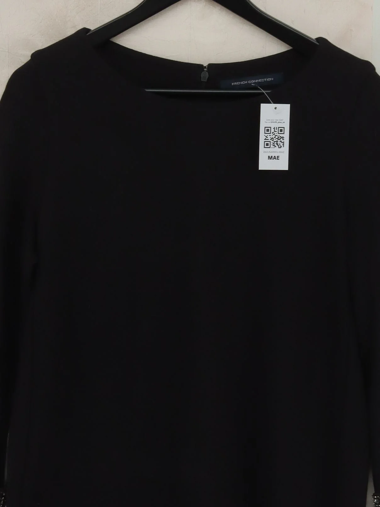 French Connection T-Shirt Mini Dress UK12 in Black - Image 3