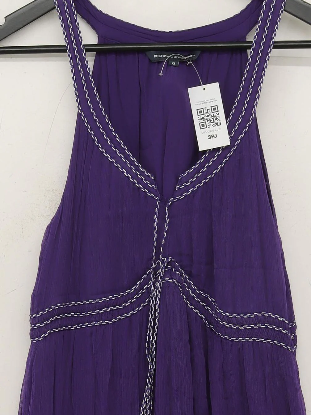 French Connection Tank Midi Dress UK12 in Purple - Image 3