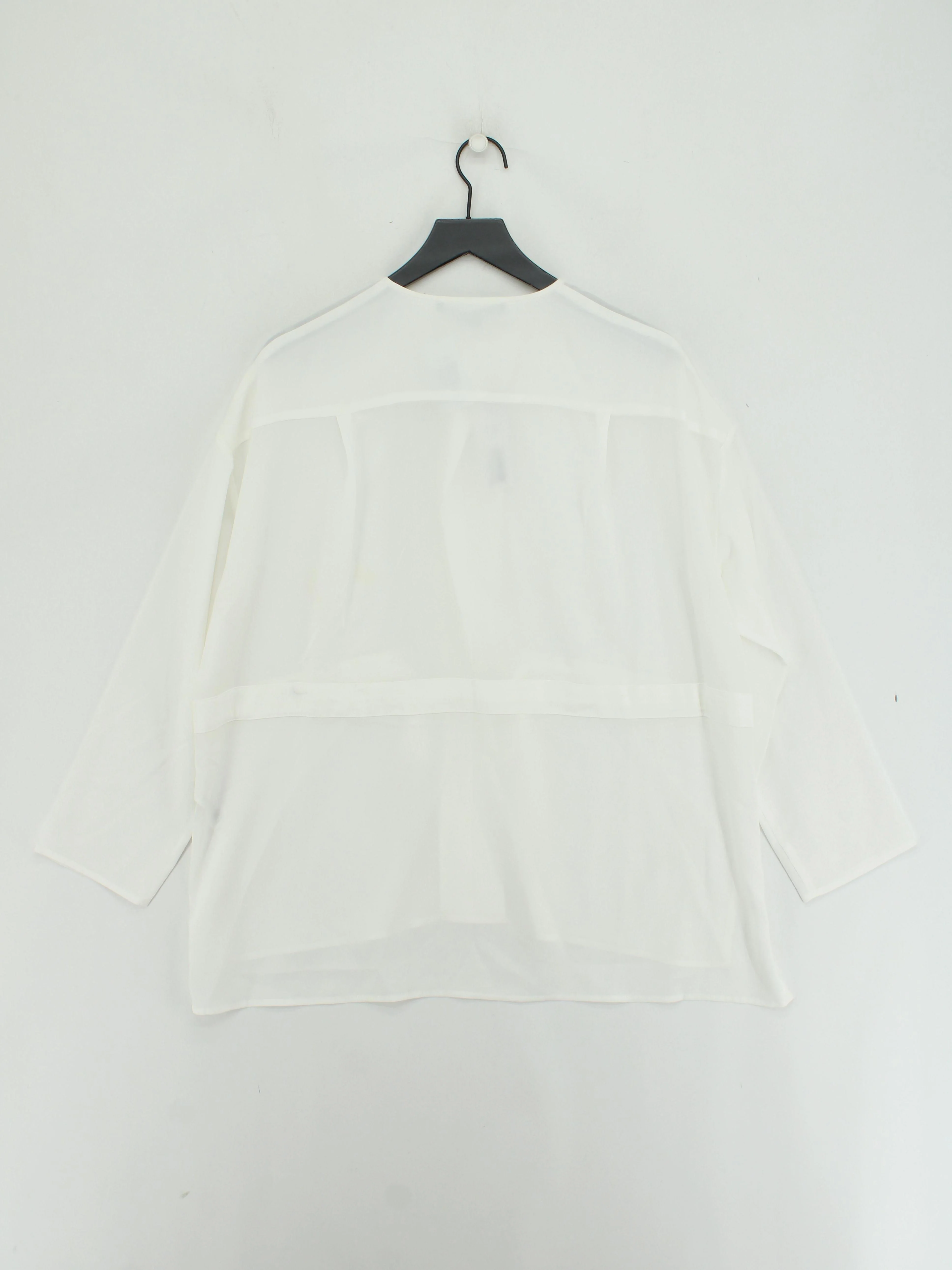 French Connection Women's Blouse L White 100% Polyester Basic - Image 2