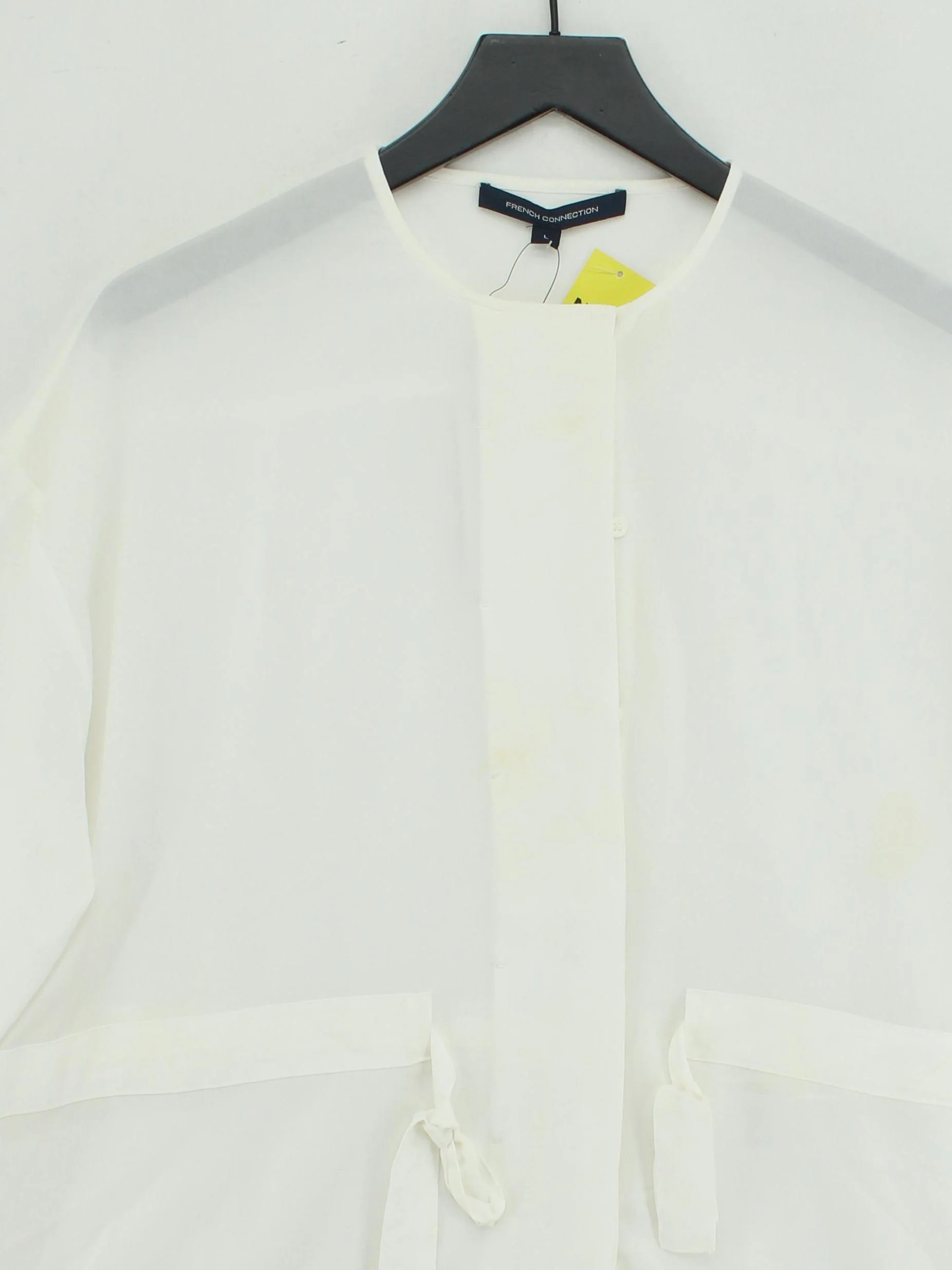 French Connection Women's Blouse L White 100% Polyester Basic - Image 3