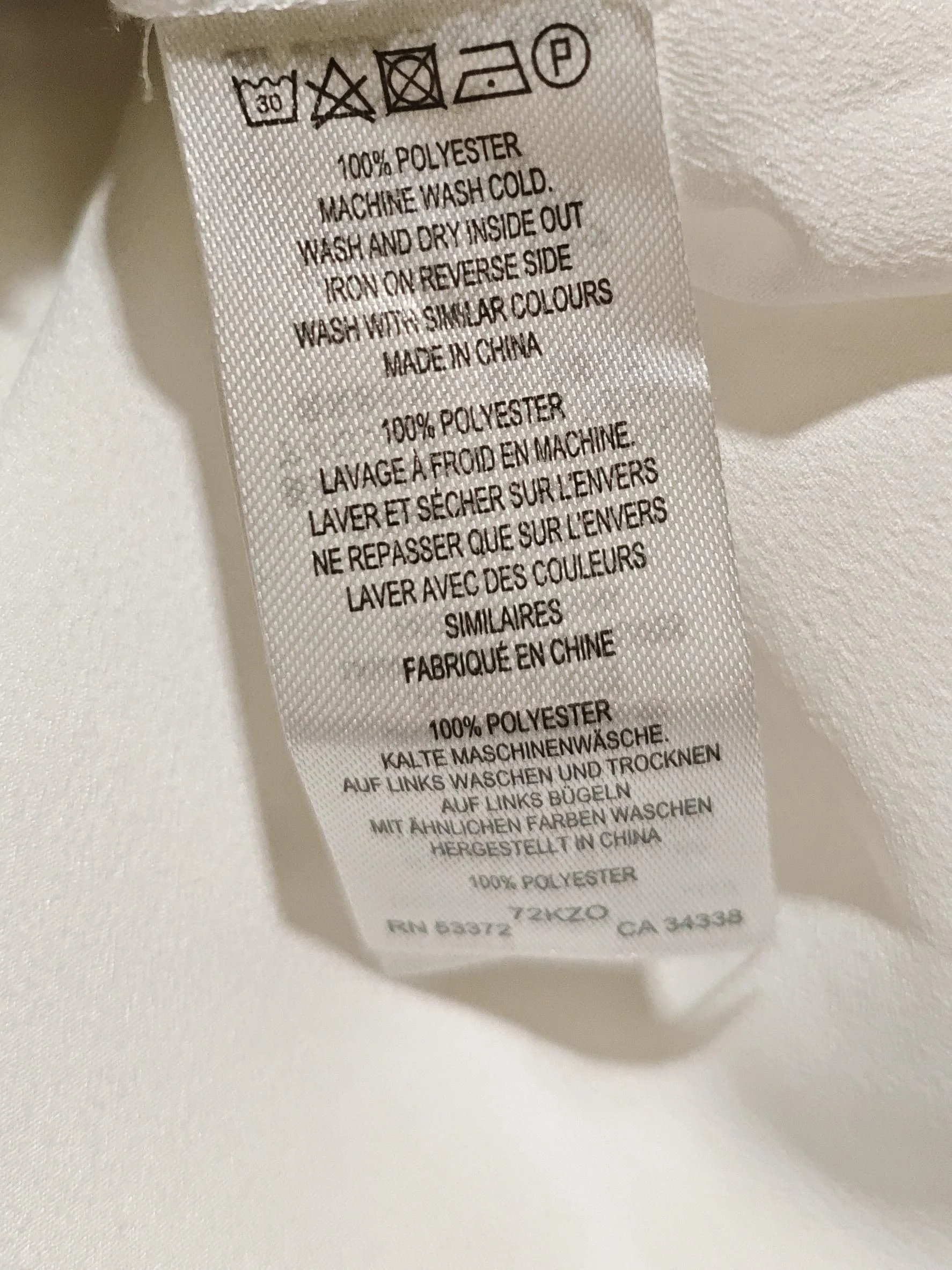 French Connection Women's Blouse L White 100% Polyester Basic - Image 7