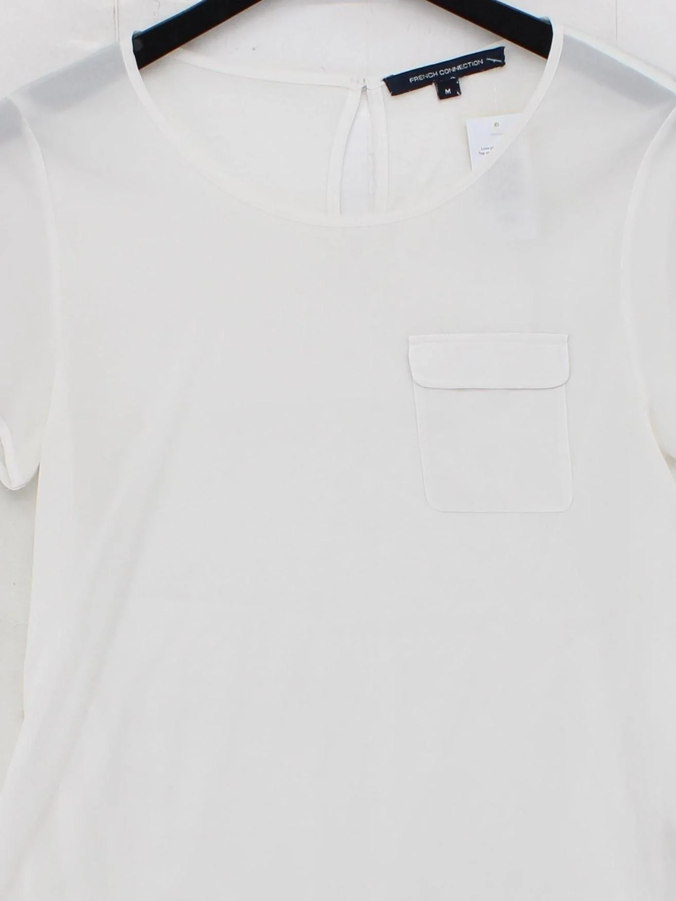 French Connection Women's Blouse M White Polyester with Lyocell Modal Basic - Image 3